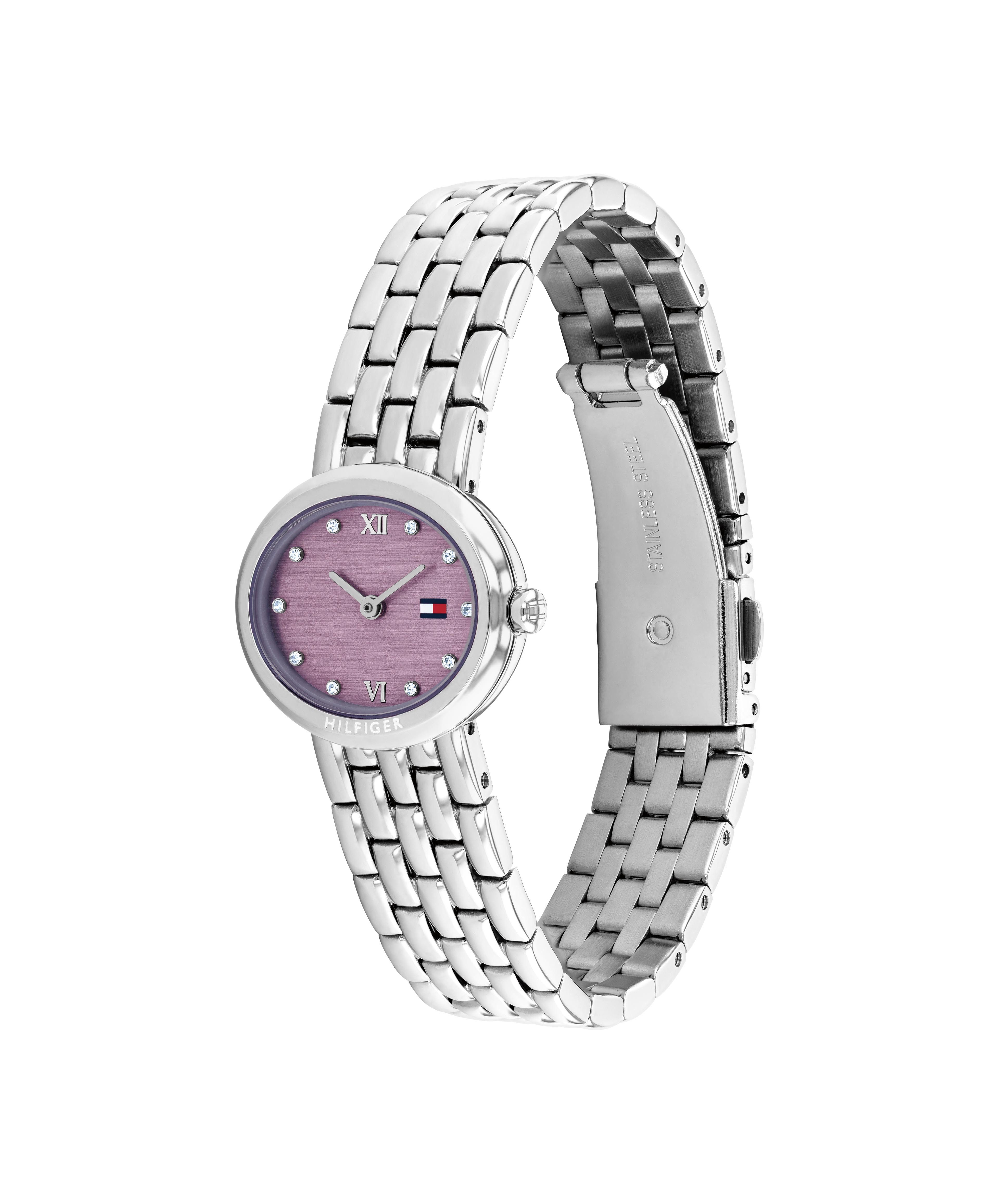 Tommy Hilfiger Quarzuhr MOIRA 1782843, Armbanduhr, Damenuhr, Edelstahlarmband, analog, Glaskristalle