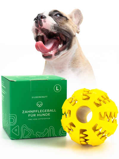Silberkraft Tierball Hundeball mit Noppen zur Zahnpflege - Ø 7cm für große Hunde, (1-tlg) Kauspielzeug für Leckerli - aus robustem Naturkautschuk