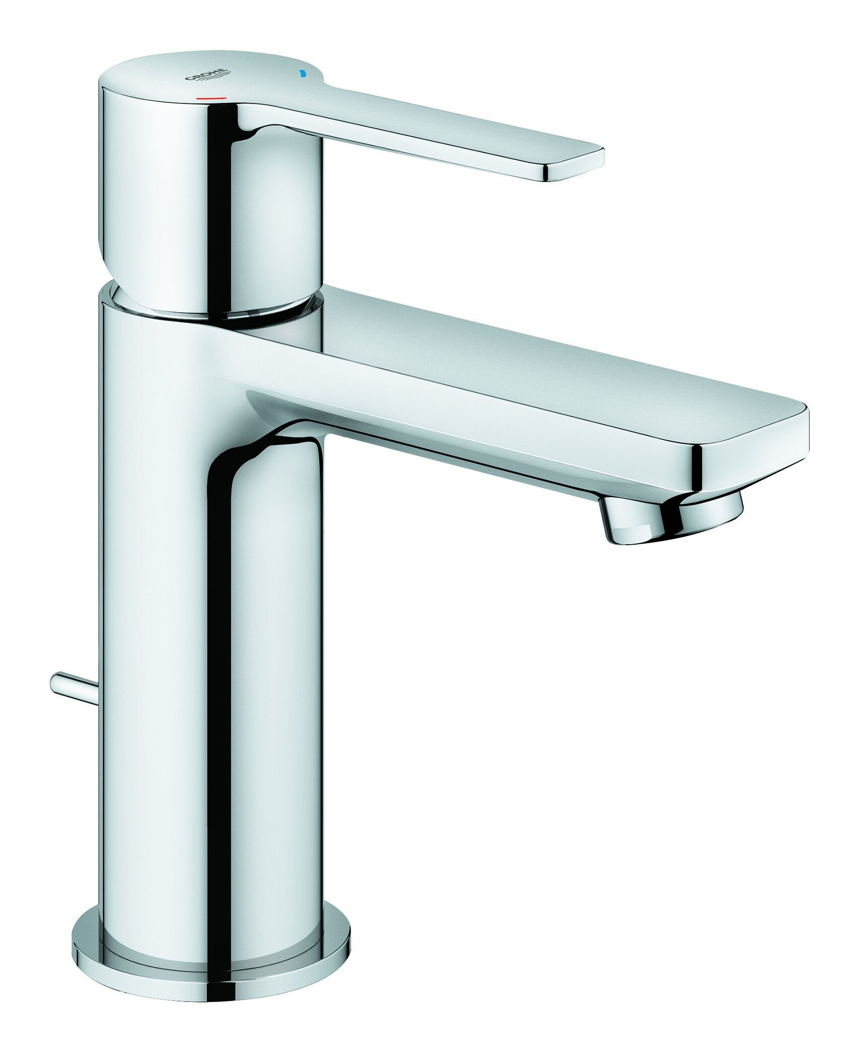 Grohe Waschtischarmatur Lineare Einhand-Waschtischbatterie mit Zugstangen-Ablaufgarnitur XS-Size