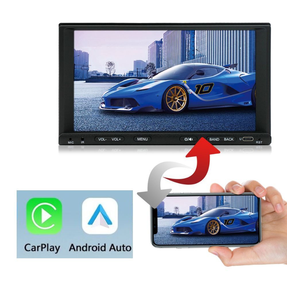 GABITECH 2 DIN 7 Zoll Android 13 CarPlay Autoradio GPS Navigation 4G BT Autoradio (FM / AM-Radio, RDS, DAB+ Optional, Kabellos Apple Carplay und Android Auto, Sprachsteuerung)