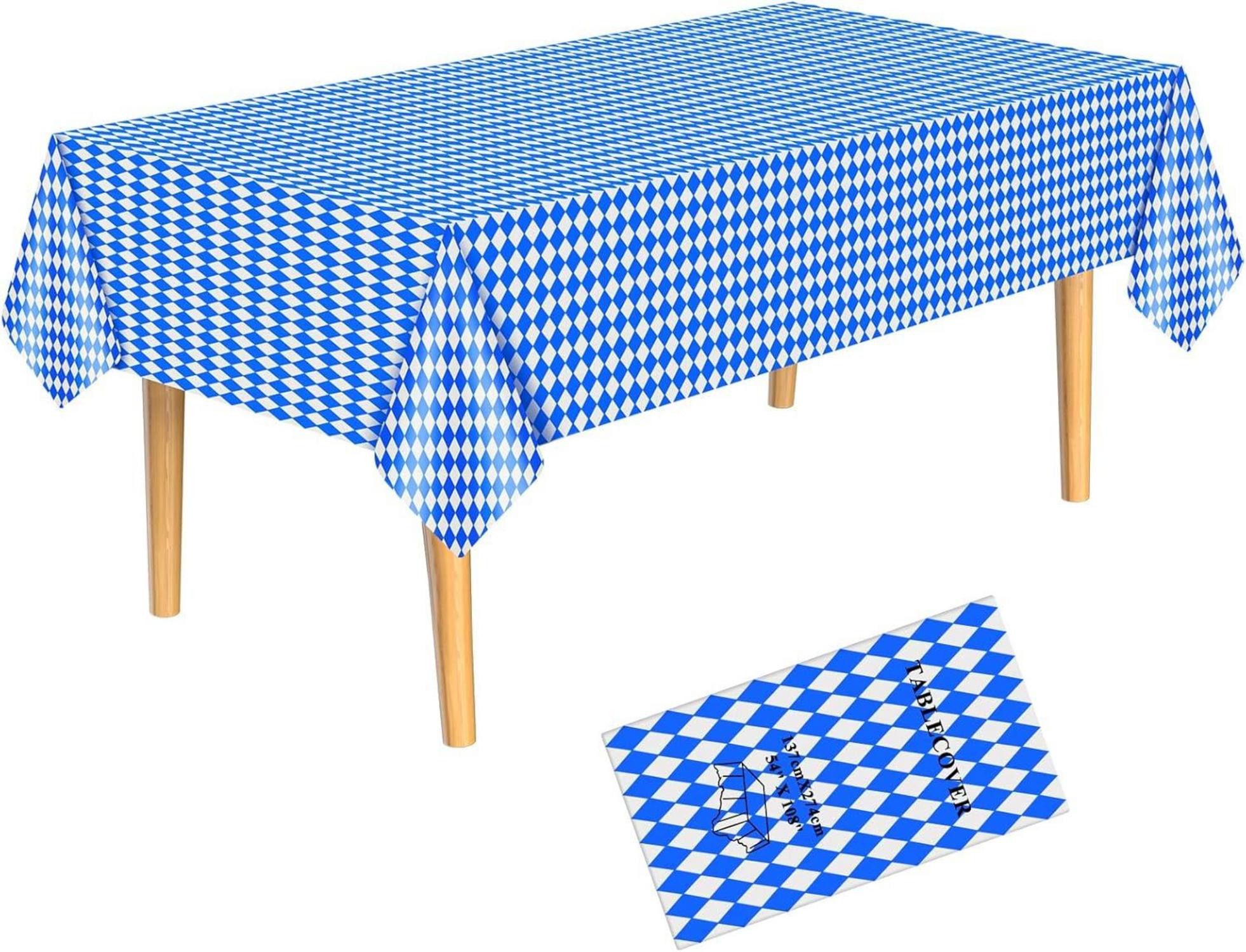 Tischdecke Oktoberfest Tischdecke bayerische Flagge Rautenkaro blau-weiß 54x108