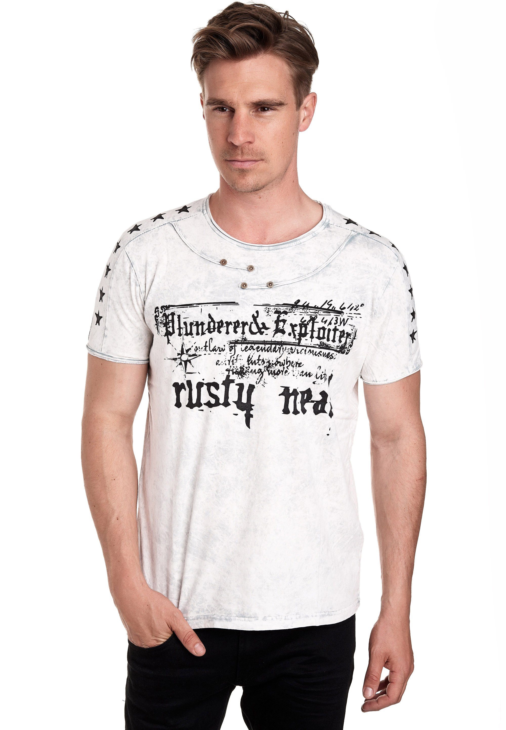 Rusty Neal T-Shirt, in melierter Optik günstig online kaufen