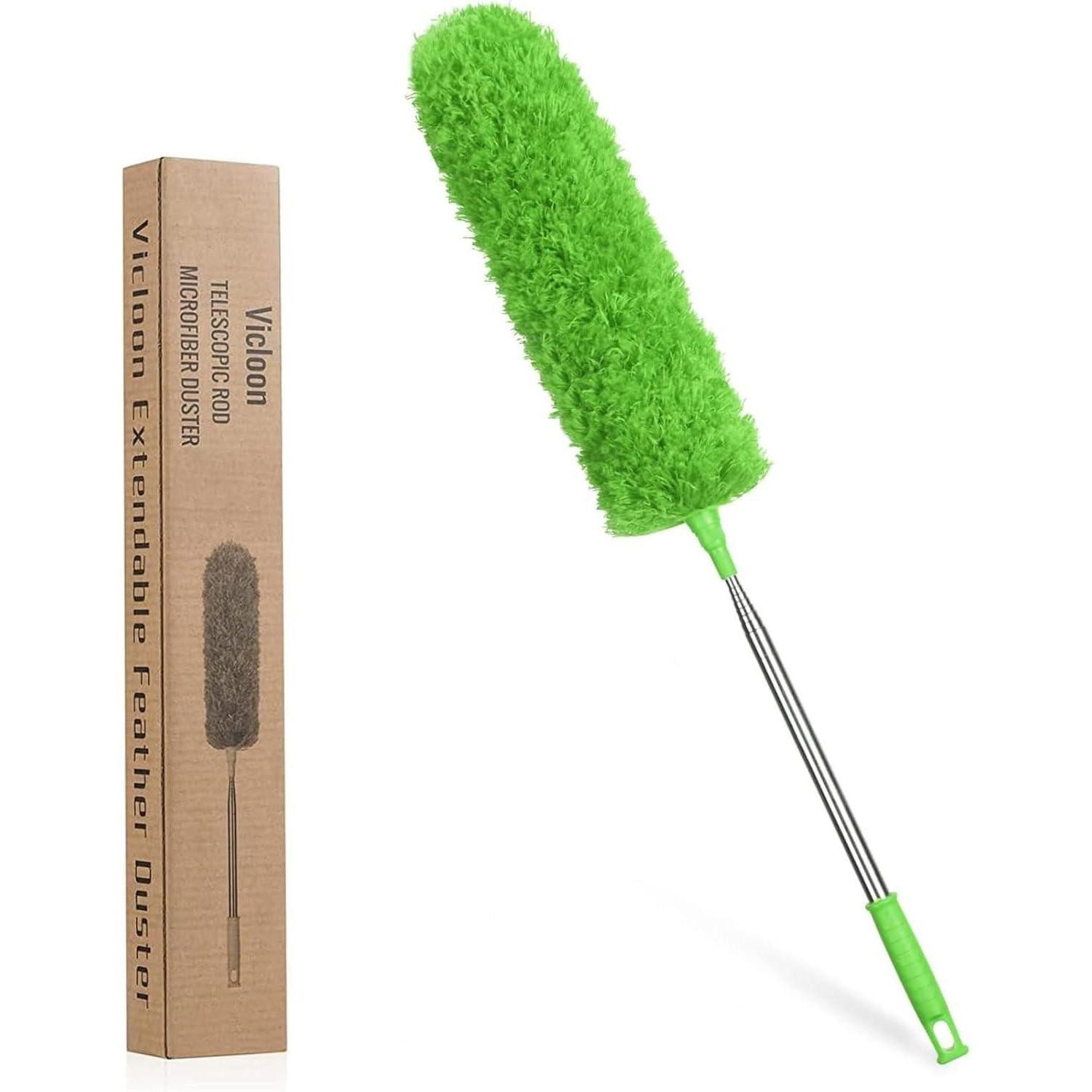 LuxusKollektion Staubwedel Staubwedel Teleskop Mikrofaser 243cm Edelstahl Teleskopstange waschbar