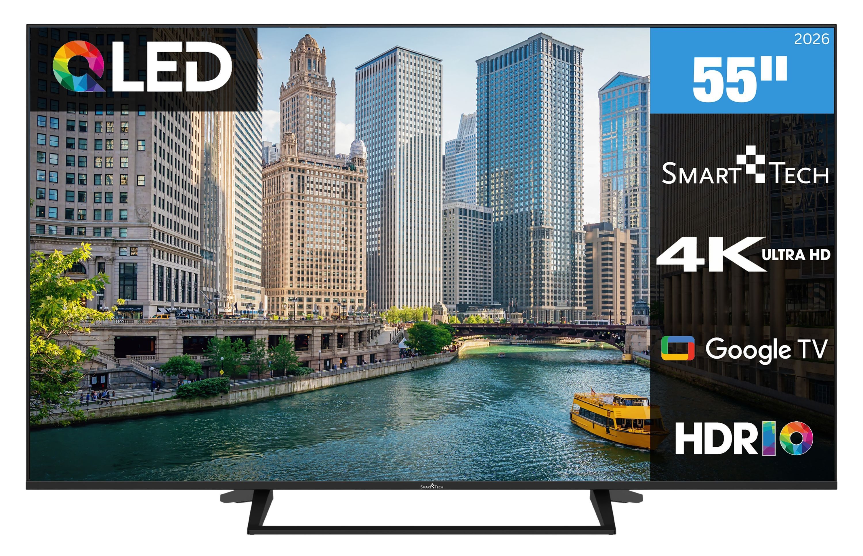 Smart Tech 55QG06K QLED-Fernseher (139 cm/55 Zoll, 4K Ultra HD, Google TV, Google Smart TV, HDR, Bluetooth, Triple-Tuner)