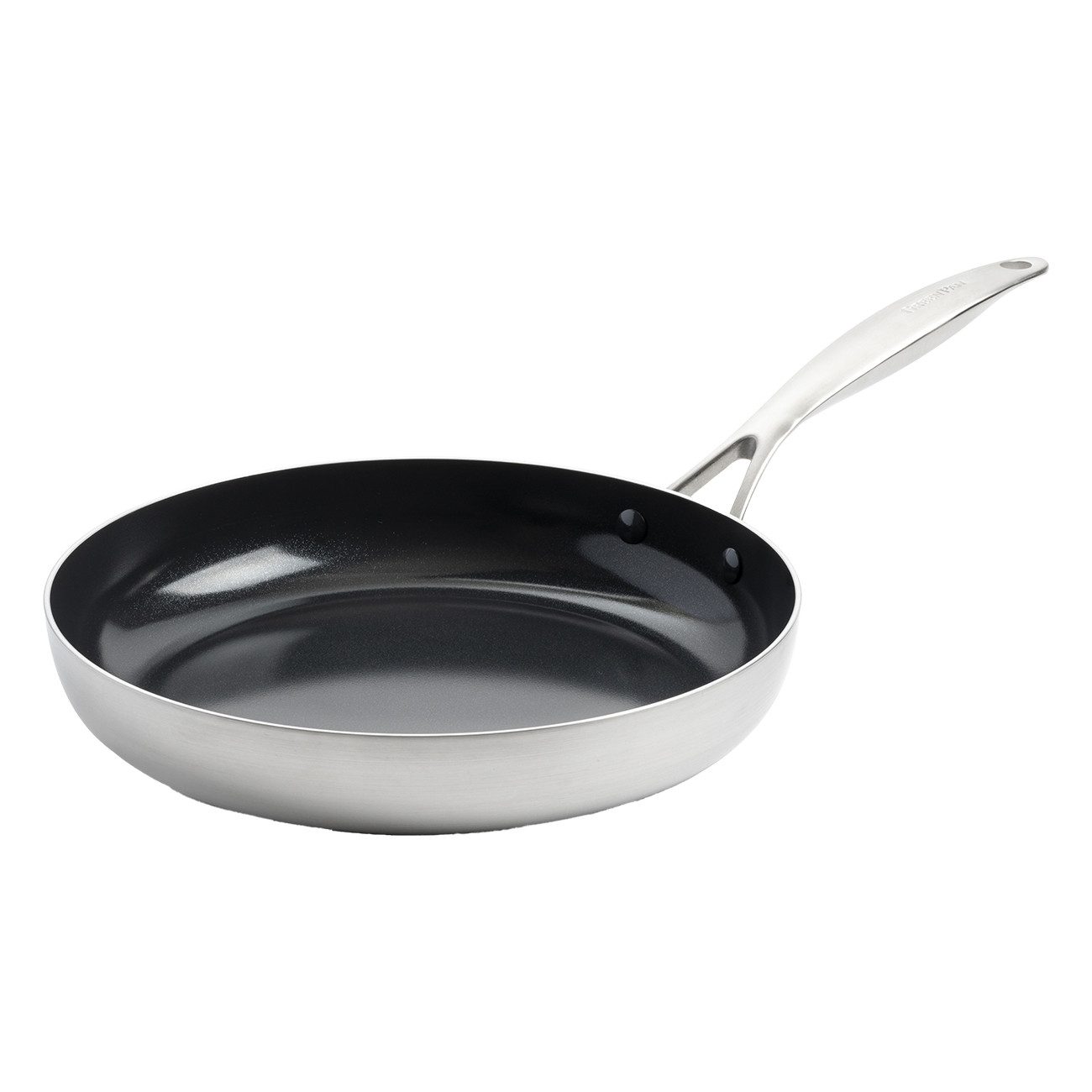 GREENPAN Bratpfanne Geneva Bratpfanne Edelstahl langlebig Antihaft backofenfest, Edelstahl, Kratzfest, Keramik, alle Herdarten, Backofengeeignet Ø 28 cm