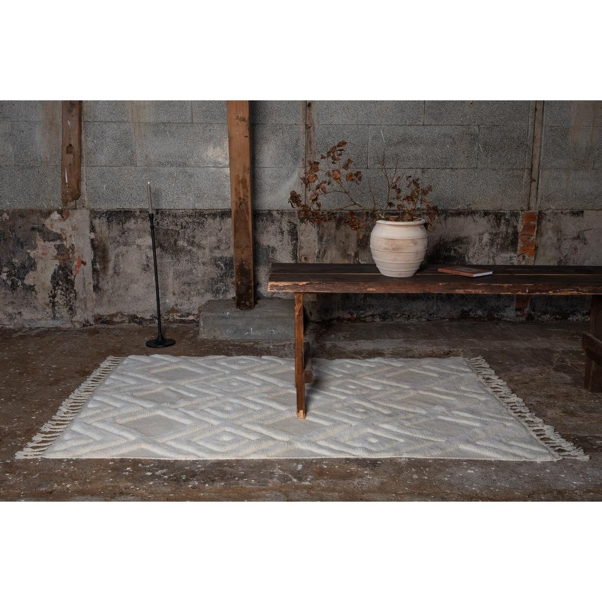 BOURGH Teppich VIND Collection DAHLIA Wollteppich weiss 200x300 cm