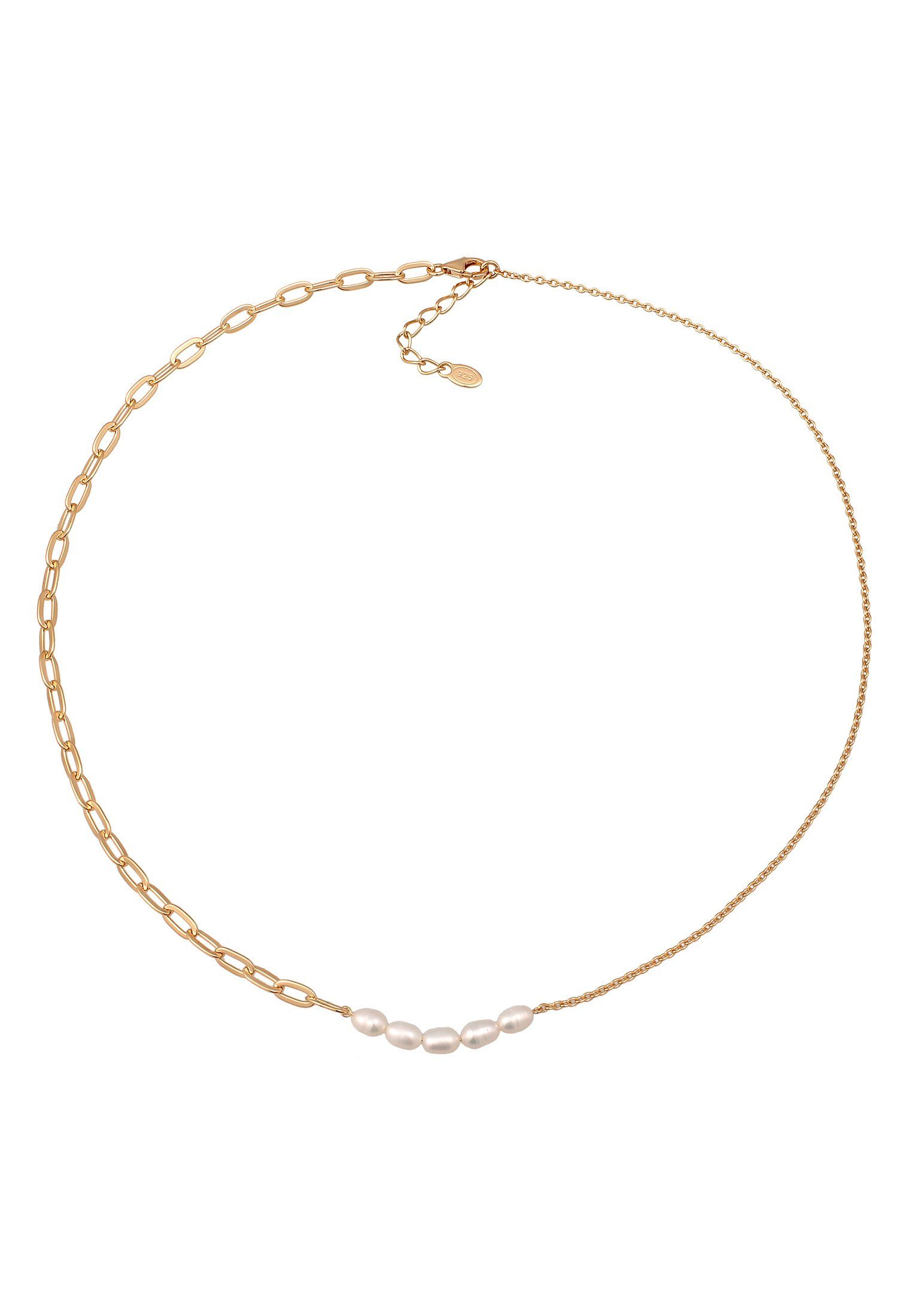 Elli Premium Perlenkette Süßwasserperlen Modisch 925 Silber vergoldet günstig online kaufen