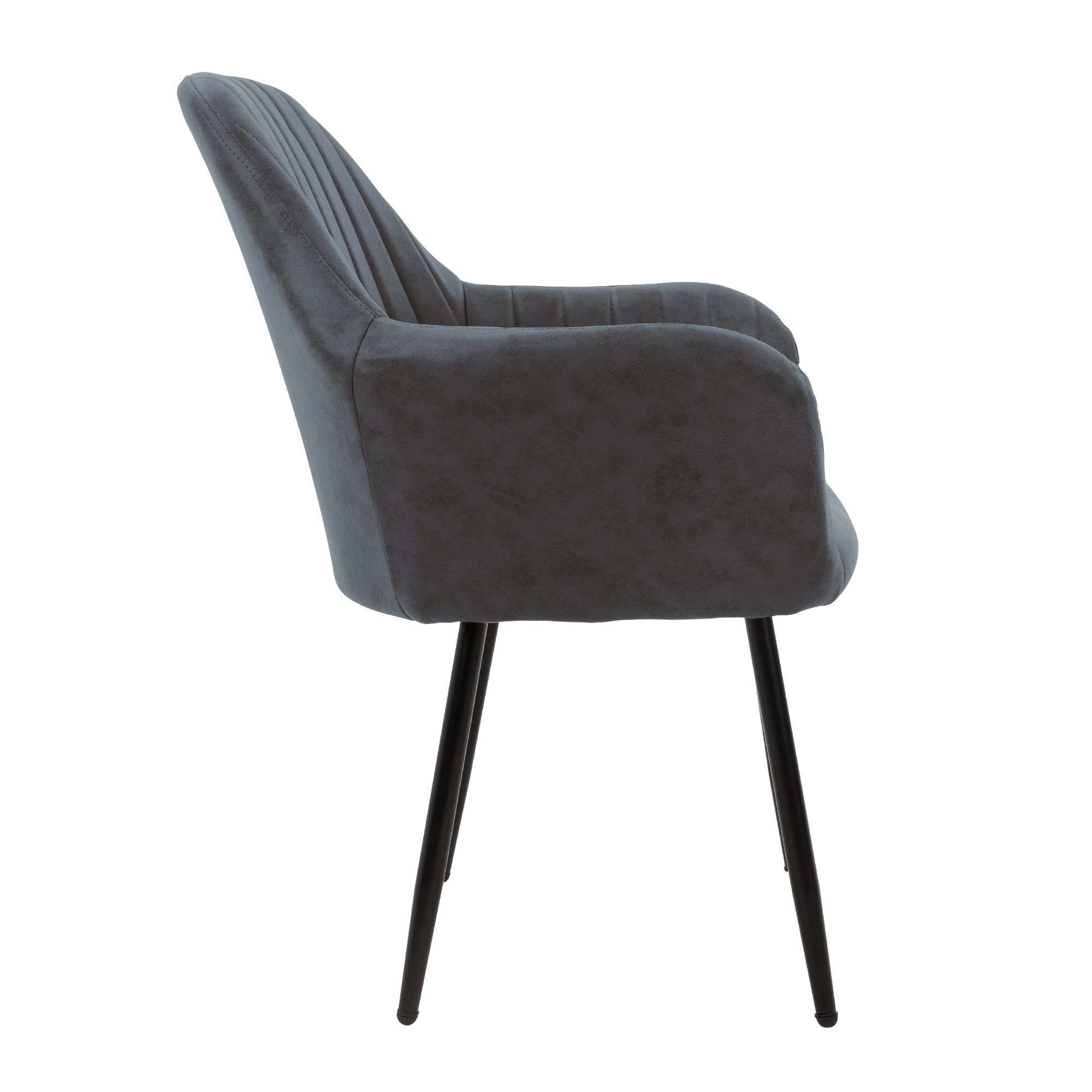 ML-DESIGN Stuhl Esszimmerstühle Küchenstühle mit Kunstleder Metallbeinen Set Polsterstühle Anthrazit Wohnzimmerstühle, Ergonomische 4er