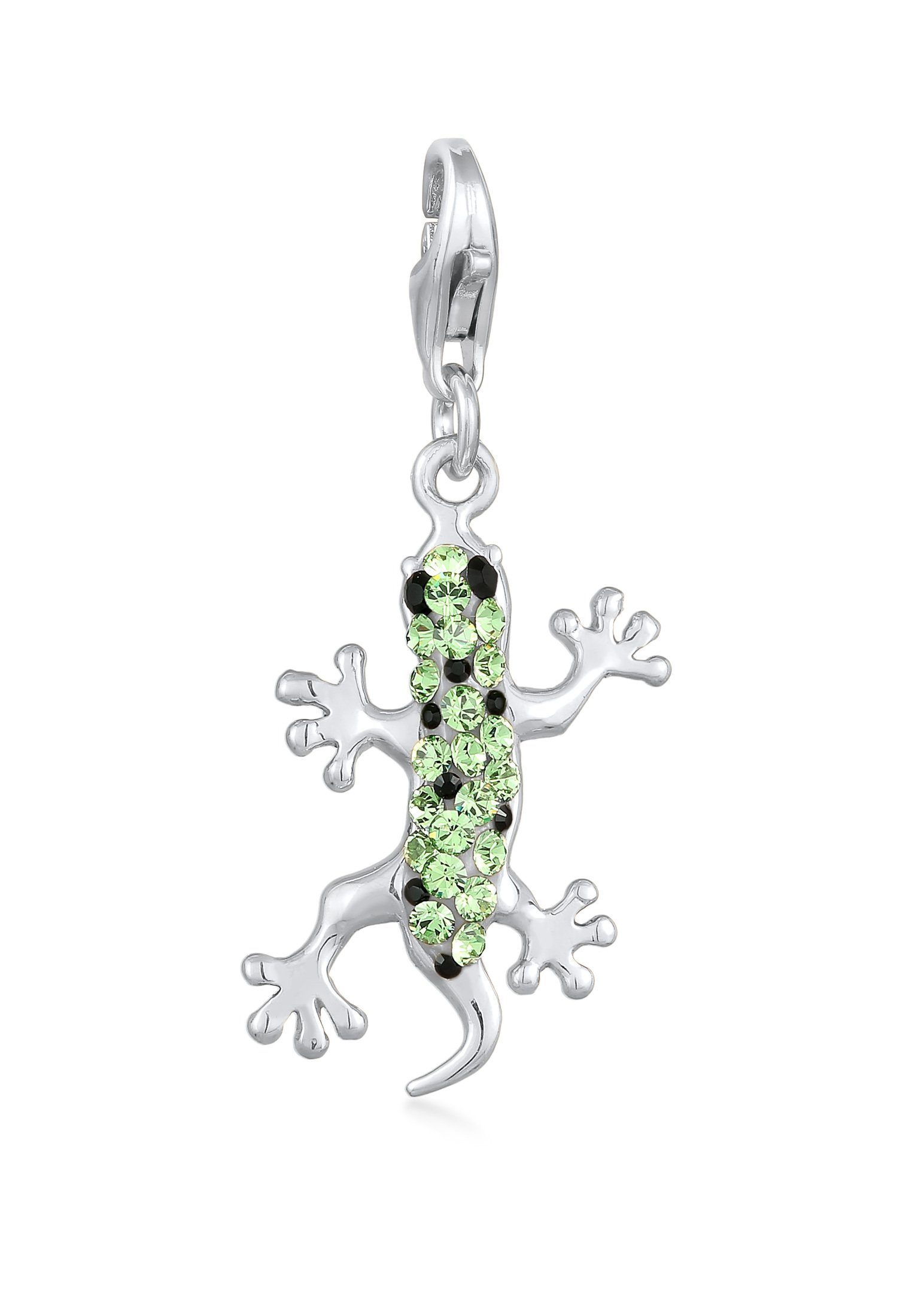 Nenalina Charm-Einhänger Anhänger Gecko 925 Silber, mit Kristallen von Swarovski®
