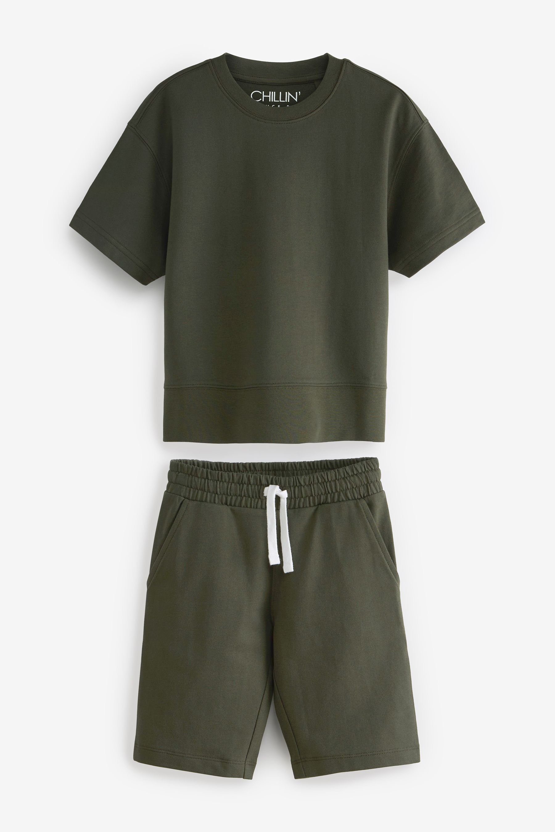 Next Loungeanzug Lounge-Shorts und T-Shirt im Set (2 tlg) Khaki Green