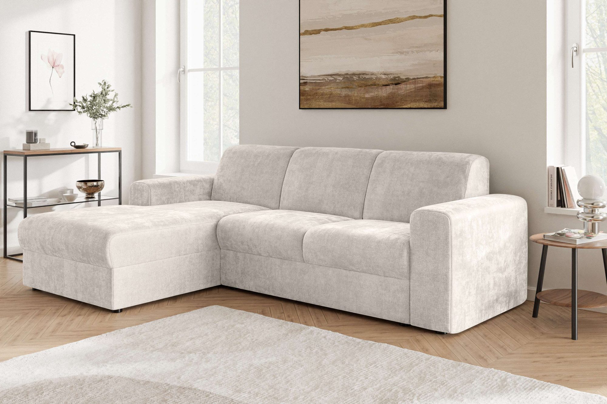 OTTO home Ecksofa BORNHOLM 2.0 L-Form, Breite 220 cm, Verlässliche Qualität, Chenille, Recamiere links/rechts bestellbar, Bezug - Chenille oder Struktur