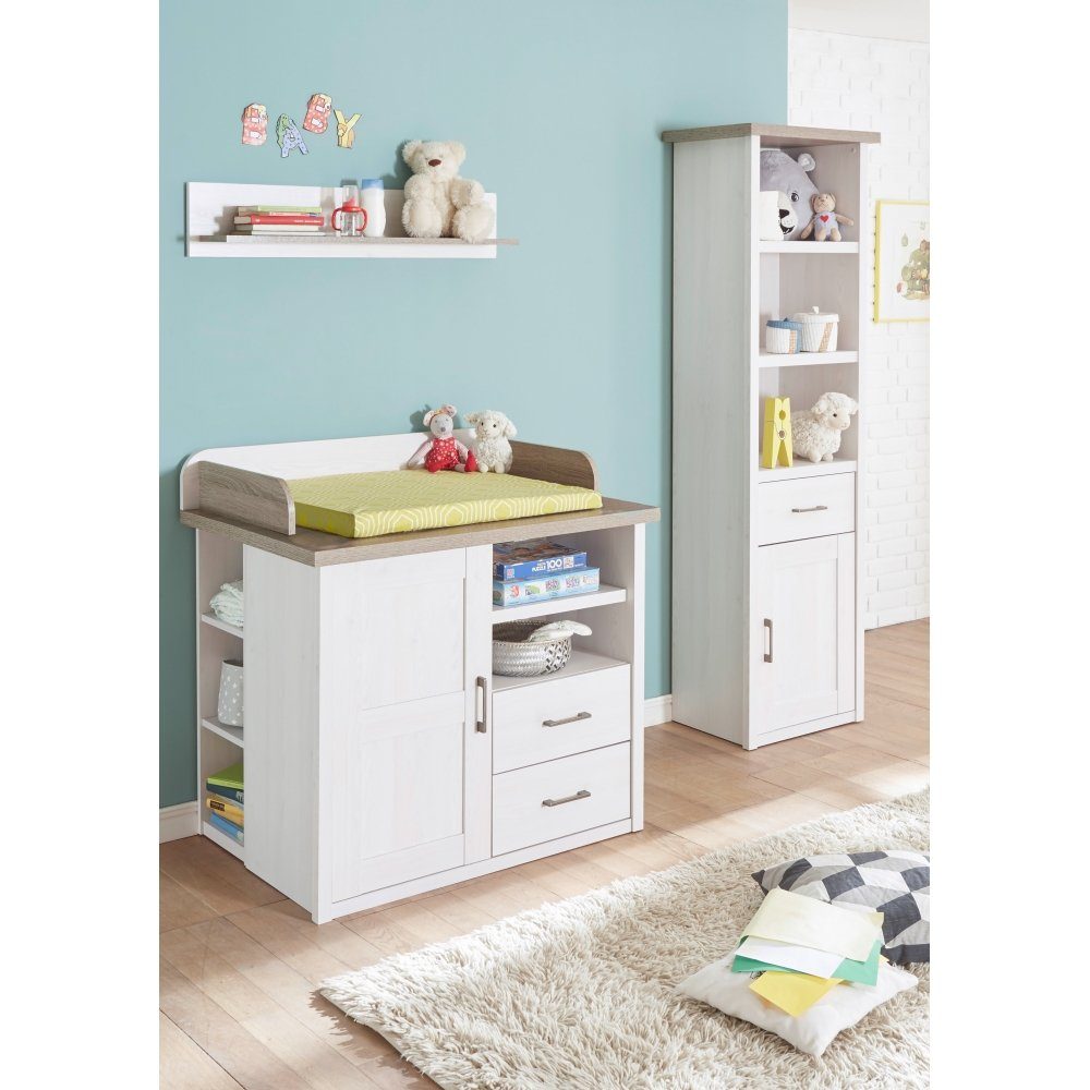 Begabino Standregal 35-262-B5 LUCA Regal Trüffel 60 ca. Nb. Holzregal Pinie Standregal / breit Babyzimmer weiß cm