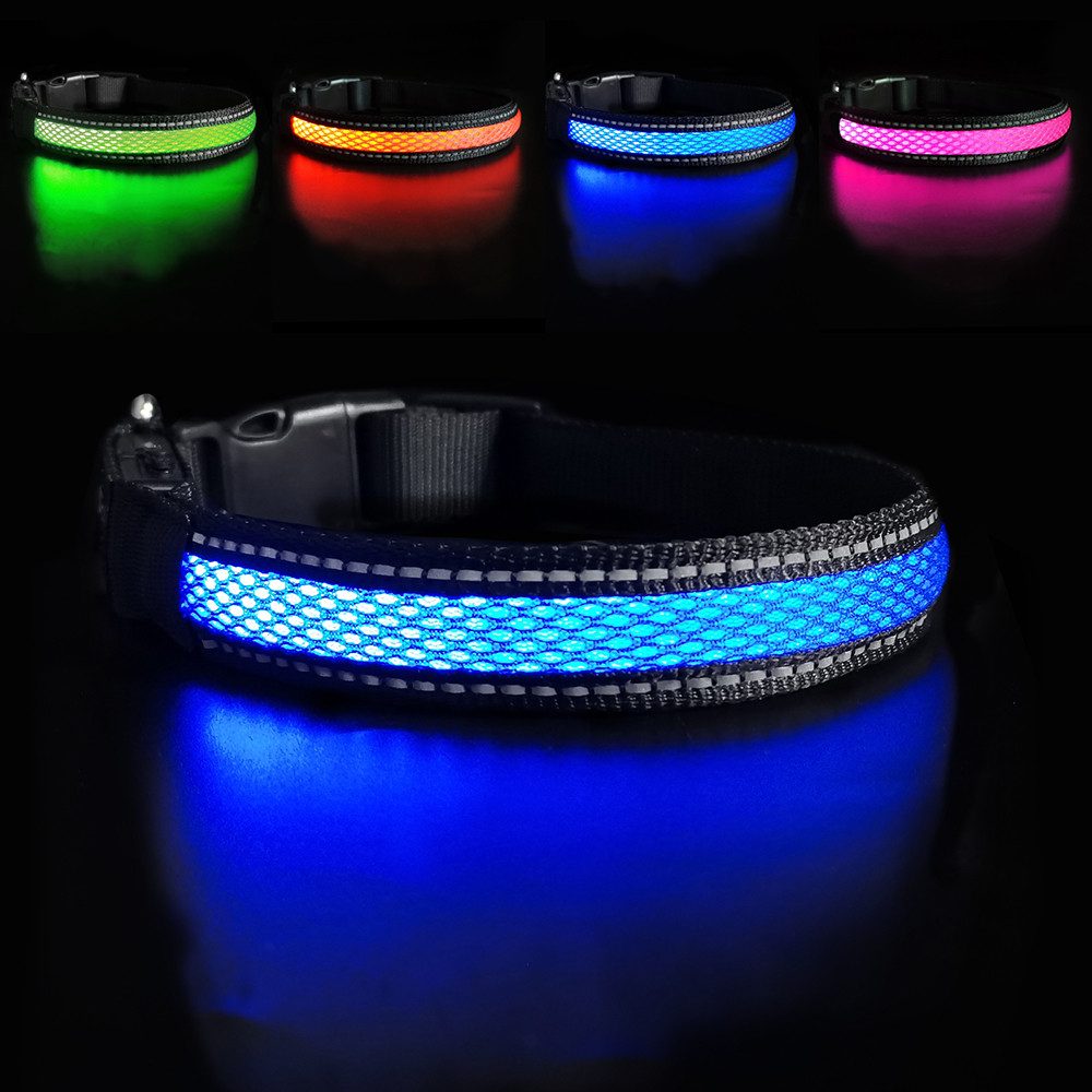 Illes-Laedchen Hunde-Halsband LED Hundehalsband Blinklicht wasserdicht wied günstig online kaufen