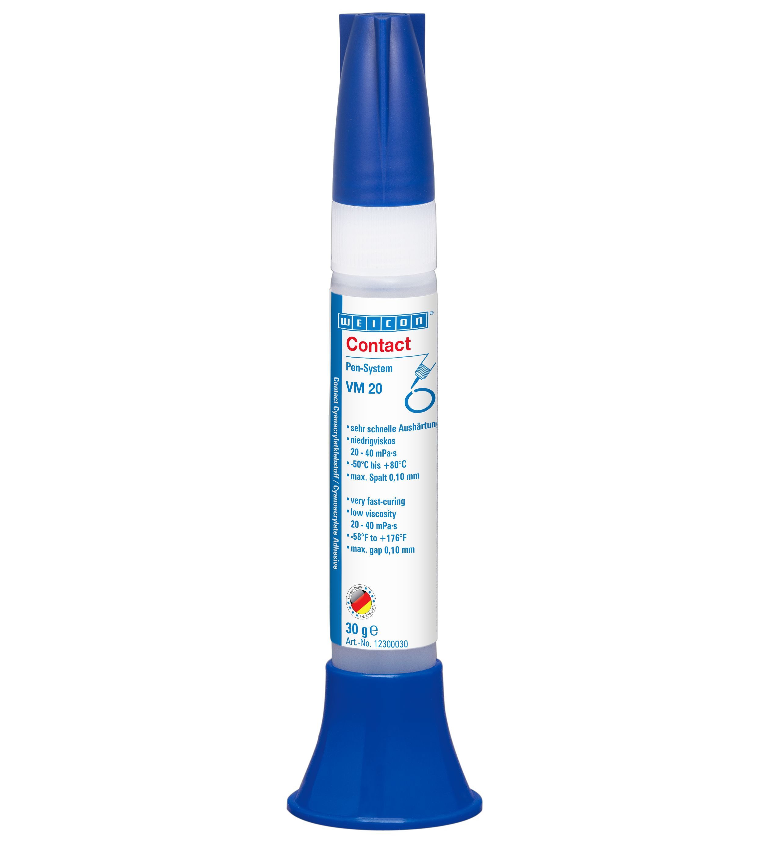 WEICON Sekundenkleber VM 20 Cyanacrylat-Klebstoff, (Pen), niedrigviskoser Sekundenkleber für Metall