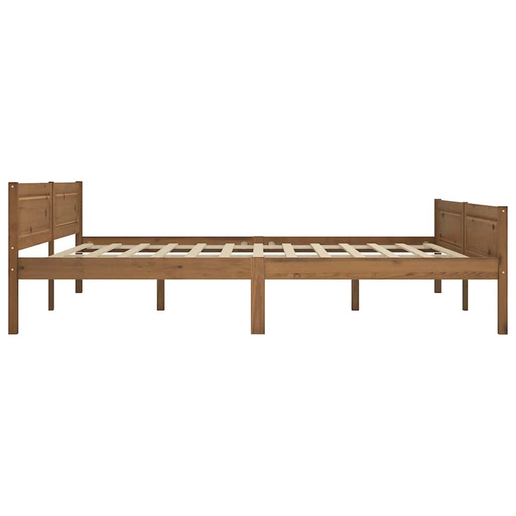 vidaXL Bett Massivholzbett Kiefer Honigbraun 180x200 cm