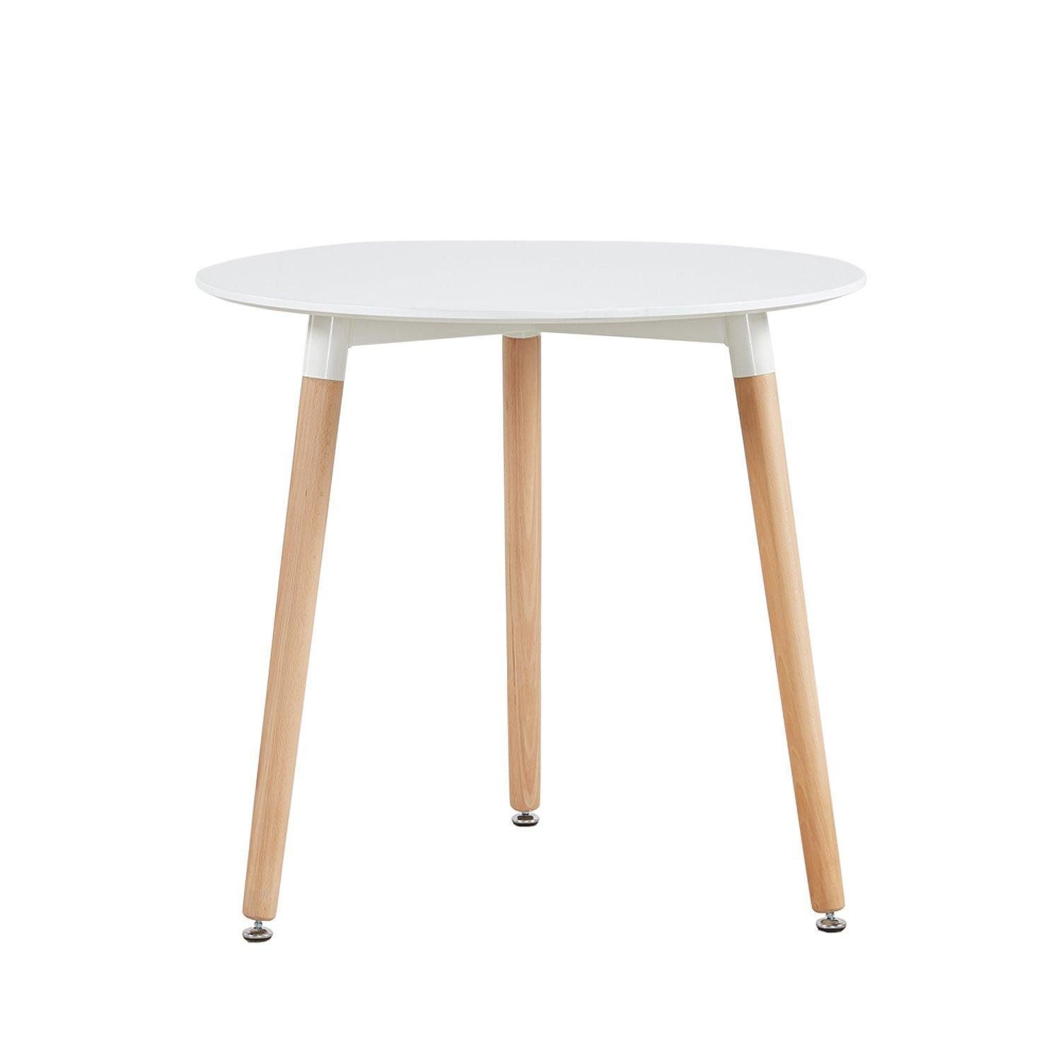 LuxusKollektion Esstisch Esstisch rund skandinavisch 3 Beine Buchenholz 80 x 73 cm (1-St)
