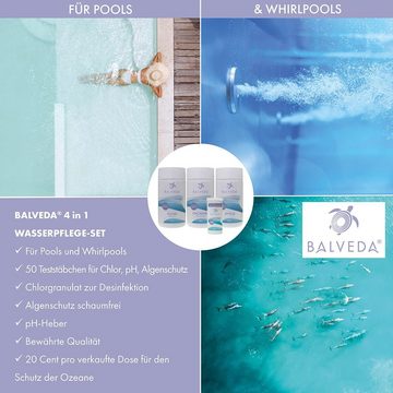 BALVEDA Poolpflege BALVEDA 4 in 1 Wasserpflege-Set für Pool & Whirlpool, (Spar-Set)