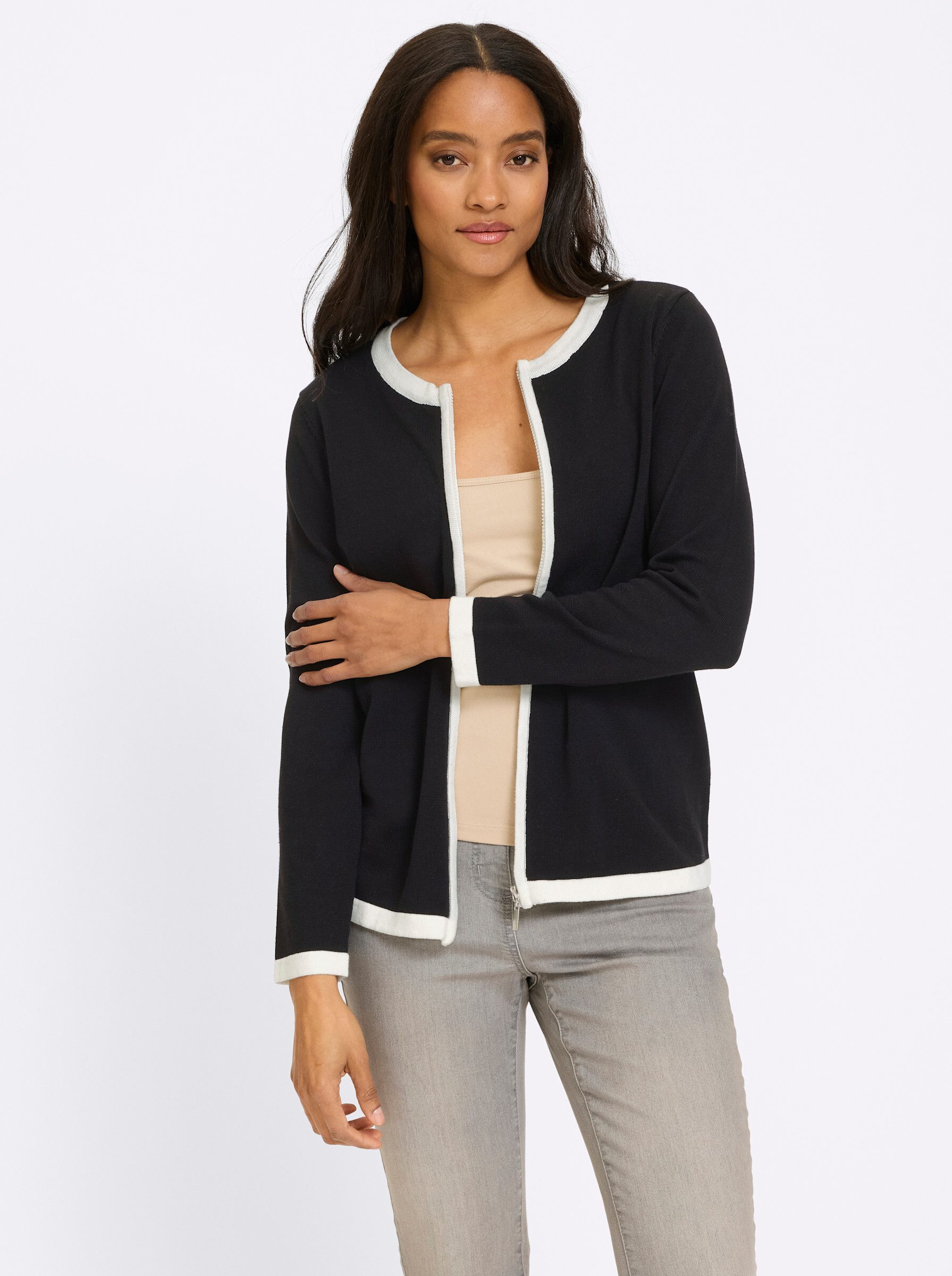 heine Strickjacke Strickjacke Langarm Feinstrick
