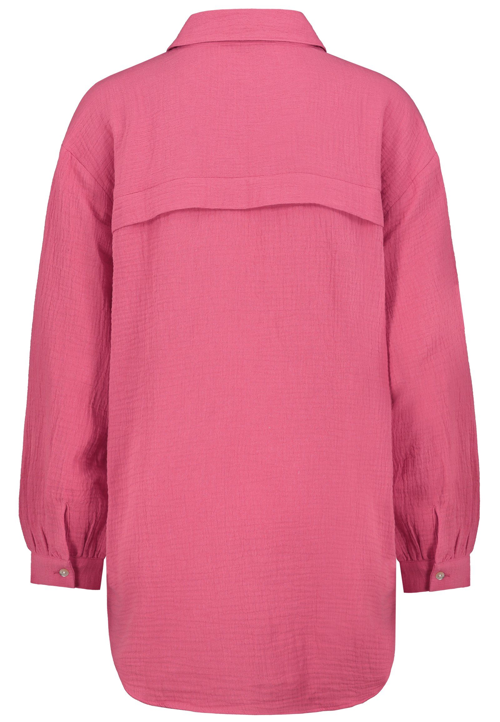 SUBLEVEL Langarmbluse Damen Musselinbluse langarm mit Kentkragen Oversizebluse aus Baumwolle