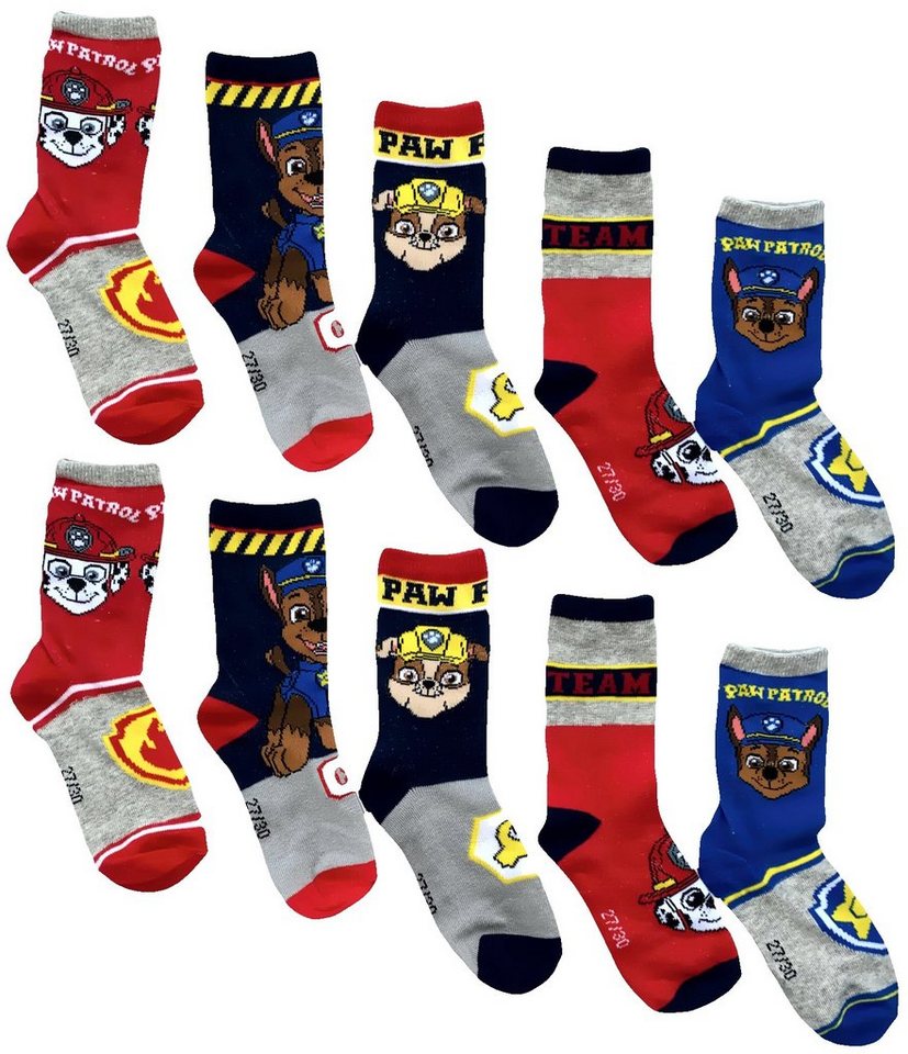 PAW PATROL Freizeitsocken 5x Paw Patrol Jungensocken Kinderstrümpfe Kniesocken