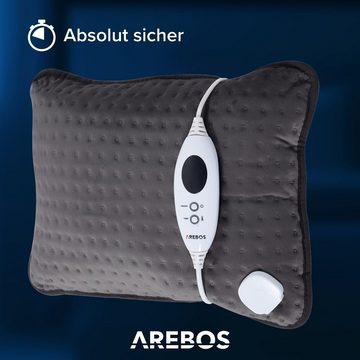 Arebos Heizkissen elektrisch Wärmekissen mit Füllung 6 Heissstufen 44 x 33 x 14 cm 100 W, Kabellänge: 2,4 m