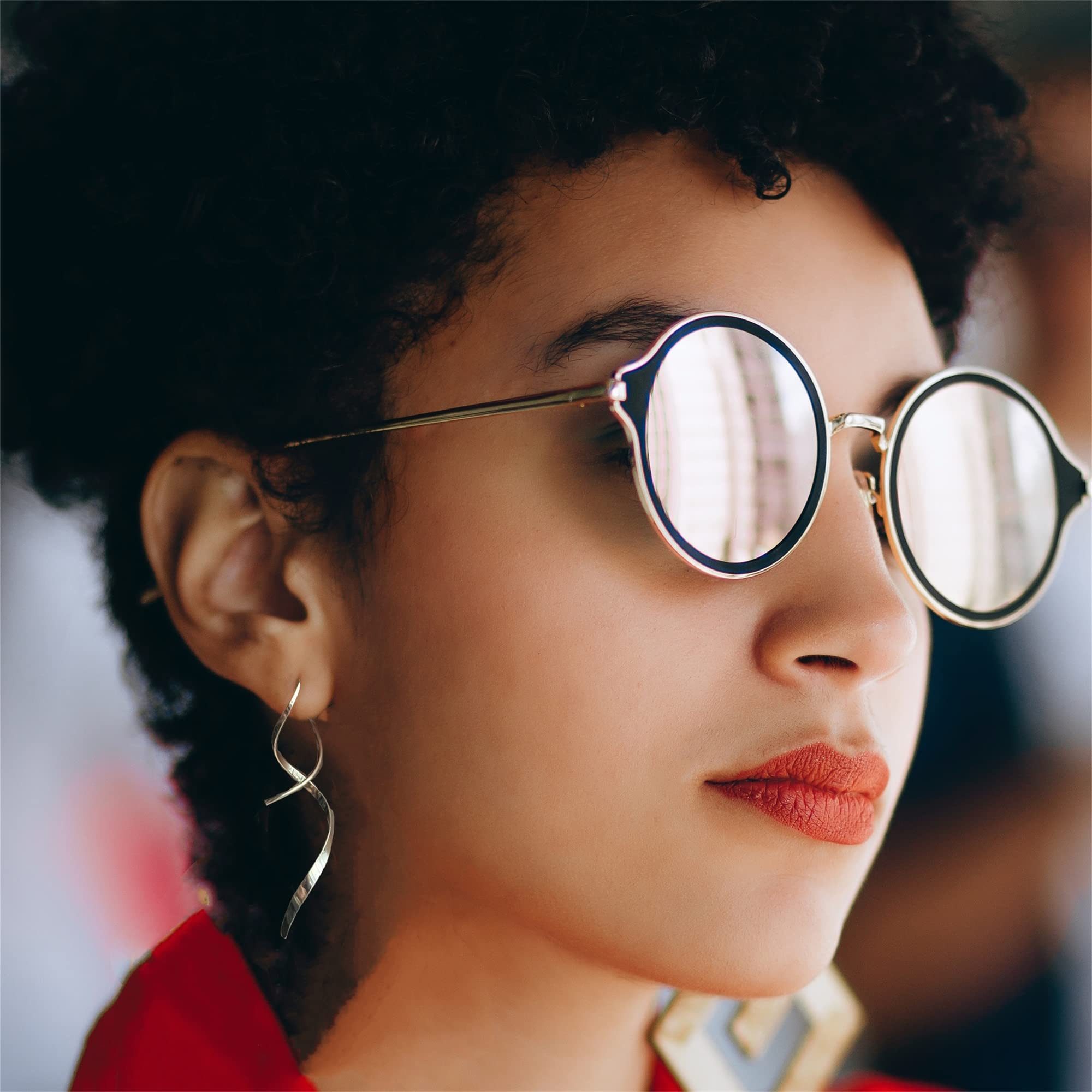 FOUORTUNATE-BEE Paar Ohrhänger Ohrhänger Damen Spiral Ohrstecker mit geomet günstig online kaufen