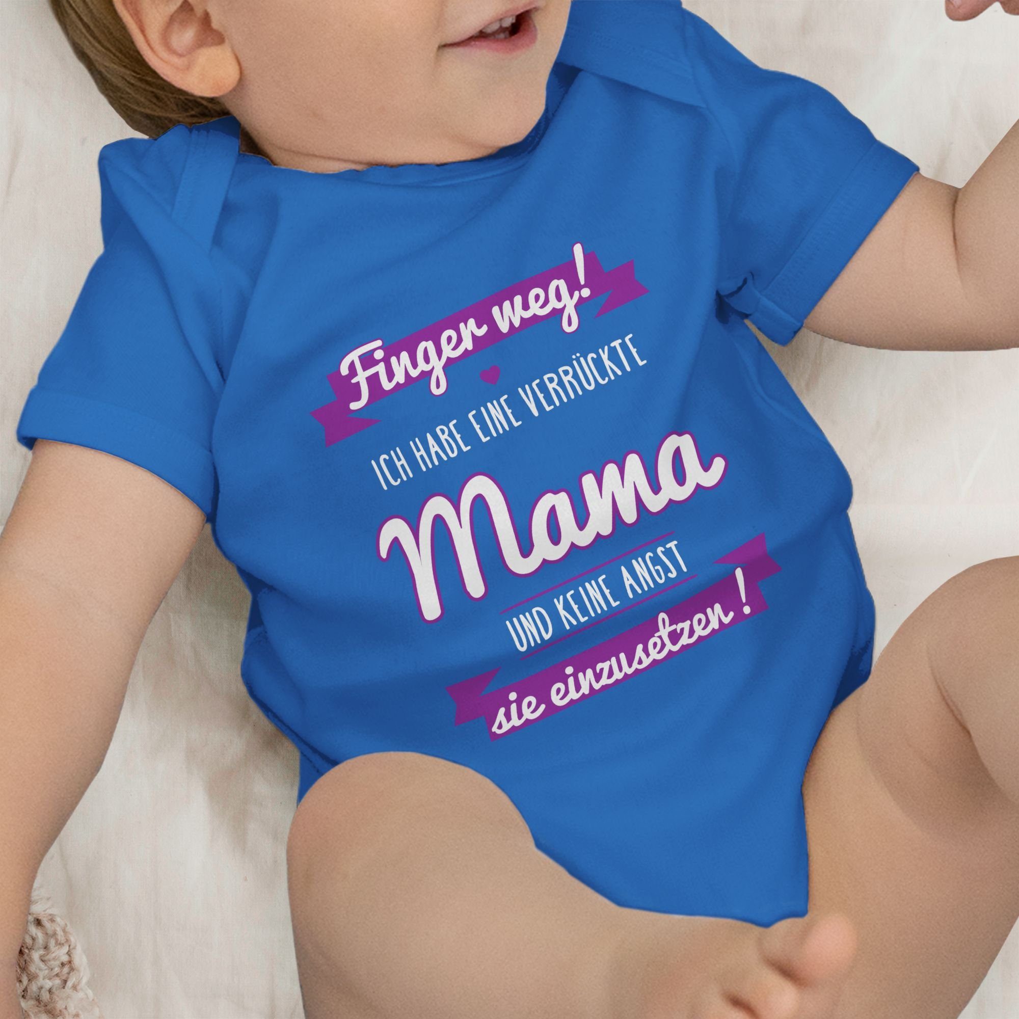 2 lila Mama Shirtbody Royalblau habe Baby eine verrückte Shirtracer Ich Sprüche