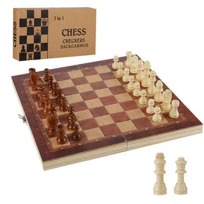 Clanmacy Spiel, Schachspiel Schach 29*29CM Figuren inkl. 3 in1 Schachfiguren Geschenk