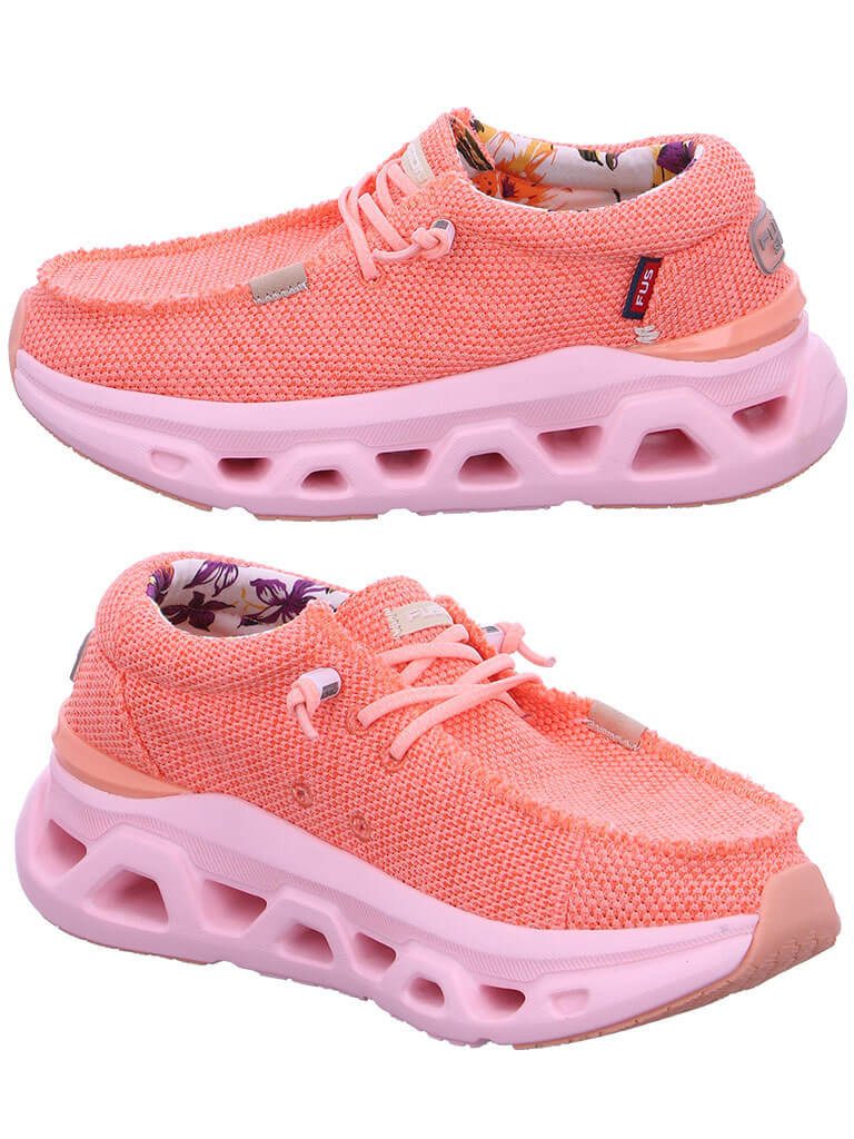 Fusion Slip-On Sneaker Damen Schuh Emma 5.0 Leinenoptik mit Gummizug - Leinenschuh Korksohle
