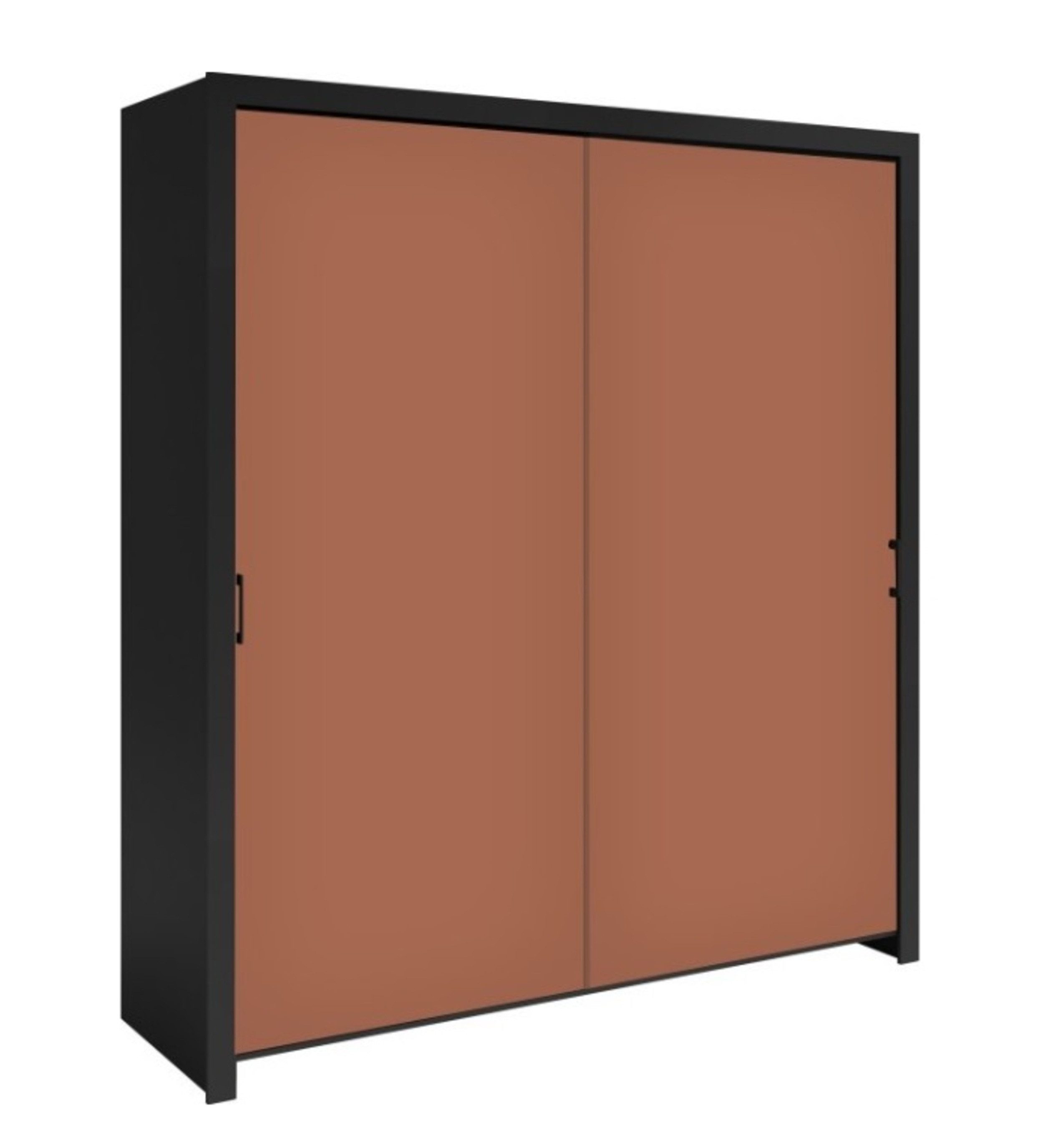 MOEBLO Kleiderschrank Sahara 185/250 (Moderner Kleiderschrank mit Schiebetüren, Kleiderstange & Einlegeböden, Garderobenschrank für Schlafzimmer & Wohnzimmer) BxHxT: 185/250x206x60 cm
