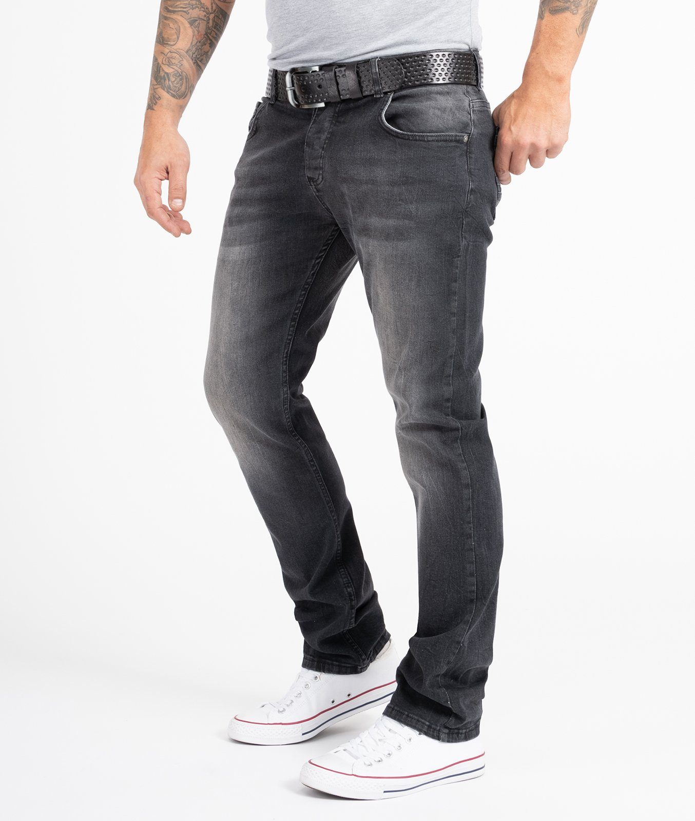 Rock Creek Straight-Jeans Herren Jeans Regular Fit Dunkelgrau RC-2158 günstig online kaufen