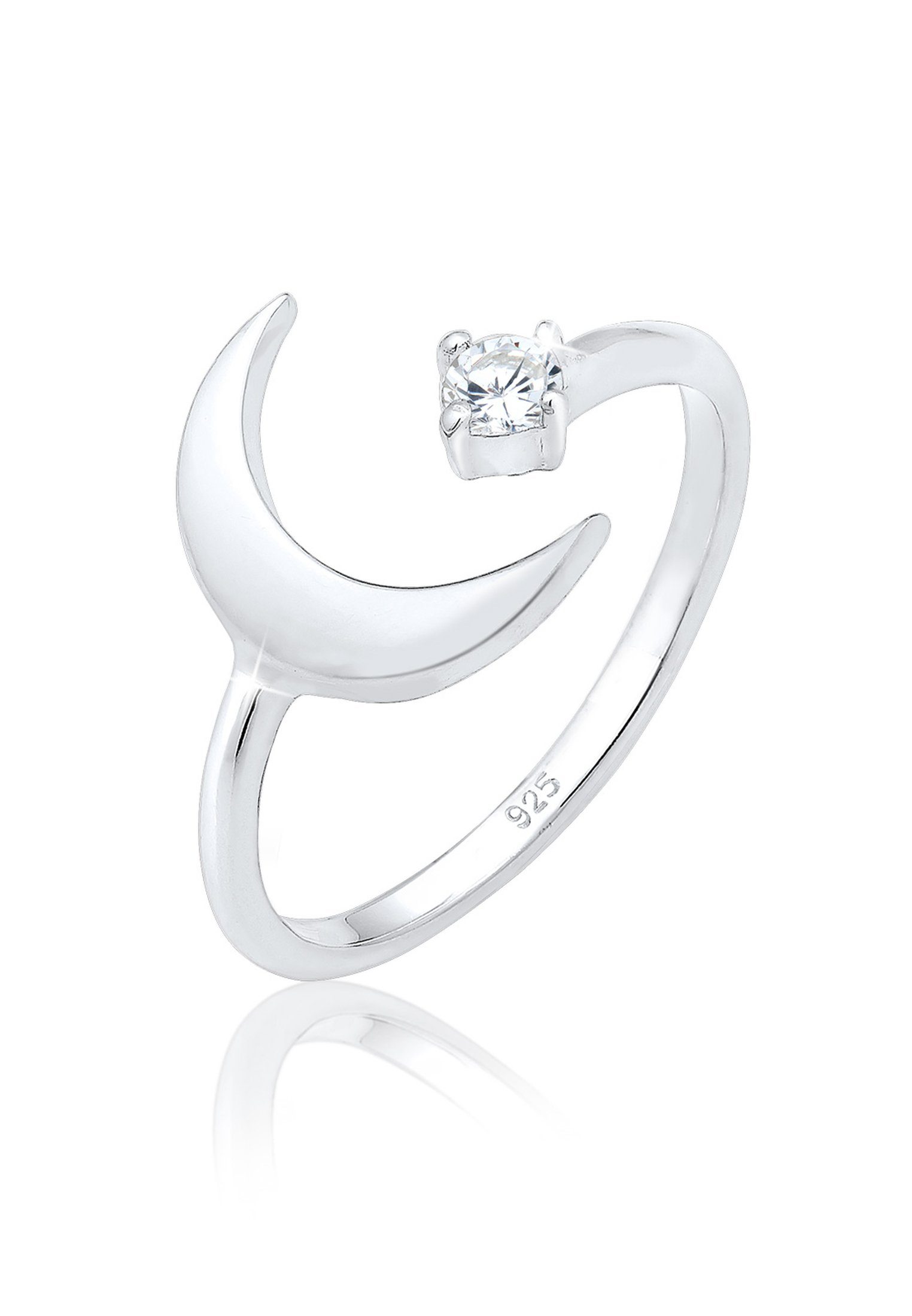 Elli Fingerring Halbmond Zirkonia Weiß 925 günstig online kaufen