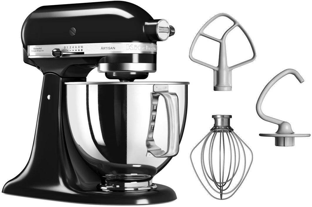 KitchenAid Küchenmaschine Artisan 5KSM125EOB, 300 W, 4,8 l Schüssel, Qnyx Schwarz