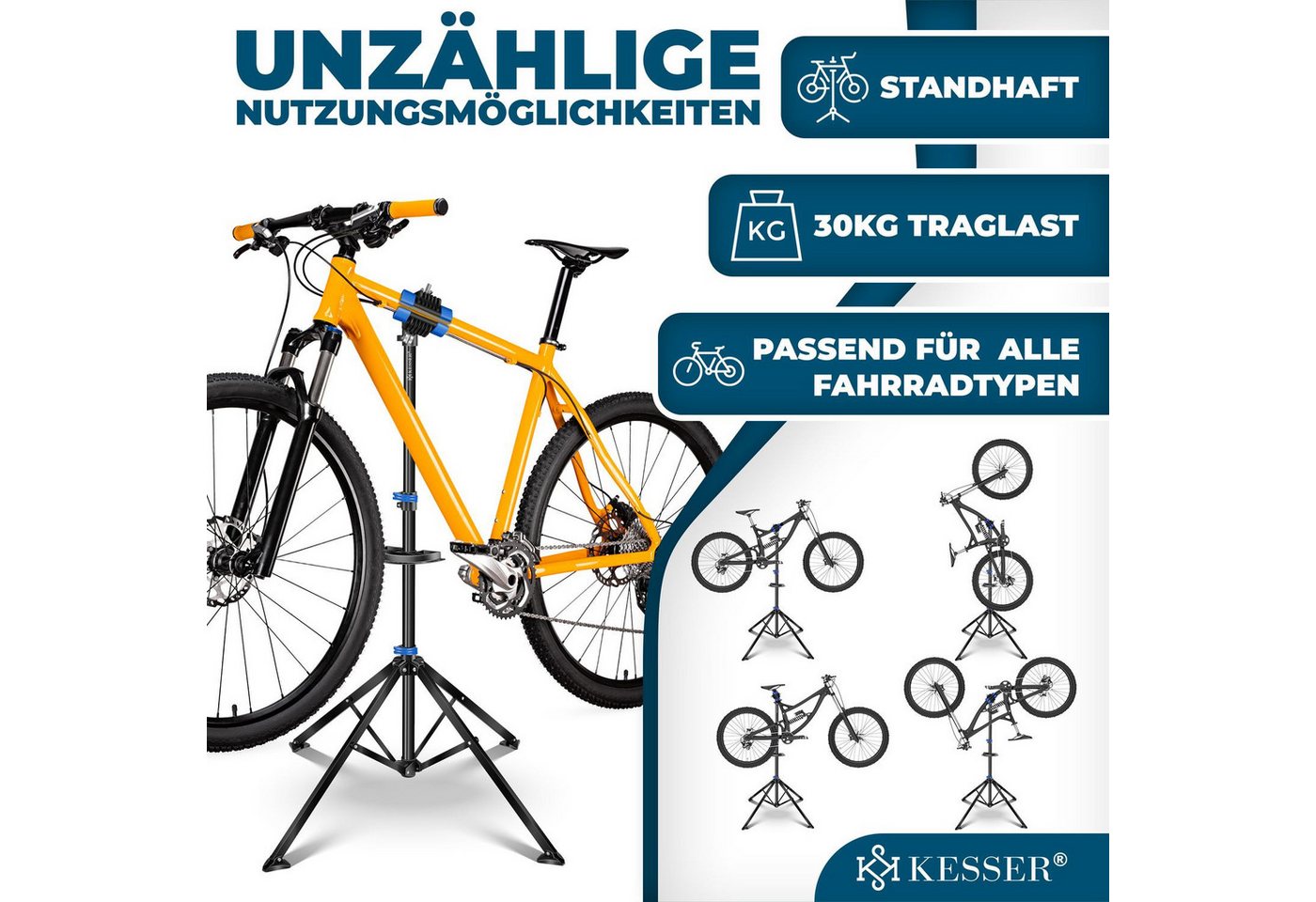 Thumbnail - KESSER Fahrrad-Montageständer Fahrradmontageständer Profi Reparaturständer Fahrradständer, Fahrradmontageständer Profi R...