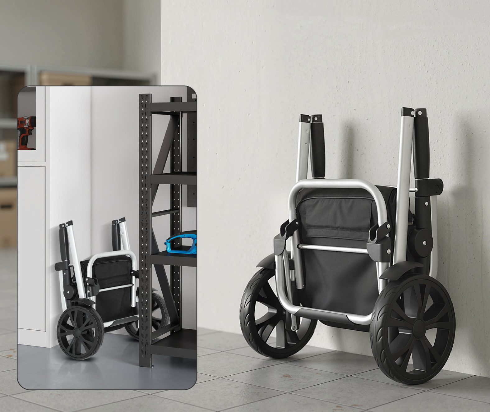 XDeer Einkaufstrolley 3-in-1 Einkaufstrolley klappbar mit 40L, Kapazität belastbar Trolley