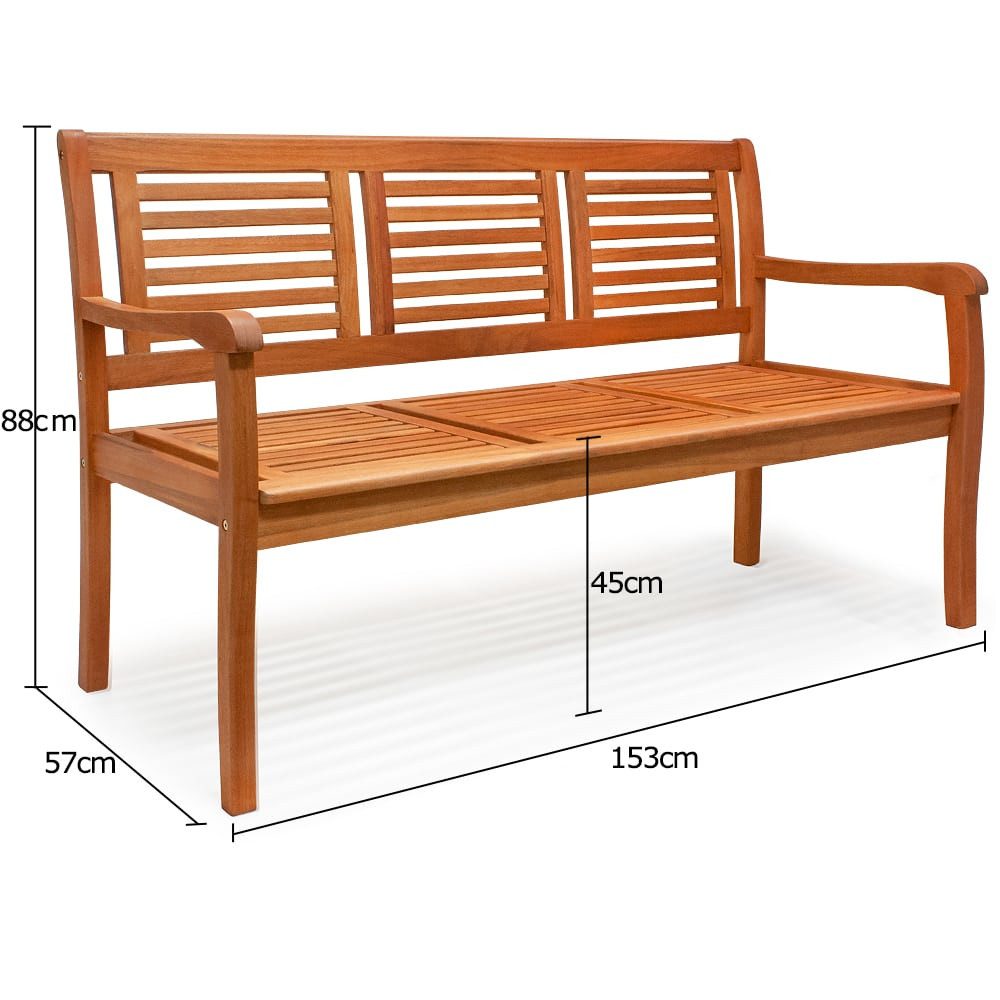 Casaria Bank, Wetterfest Holz FSC® 480kg Belastbar Garten Holzbank Eukalyptus