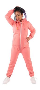 O'Poppy Jumpsuit Damen rose (1-tlg) mit Kapuze und Eingrifftaschen