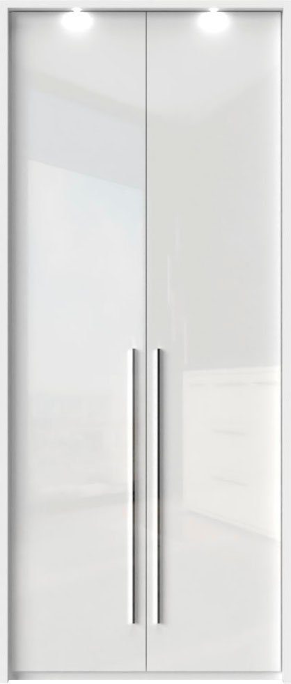 OTTO home Kleiderschrank Piano, inklusive Rahmen und Beleuchtung, soft-close-Funktion (viele Breiten zur Auswahl, 226cm hoch) beige oder weiß, UV lackiert, Hochglanzfronten, FSC-zertifiziert