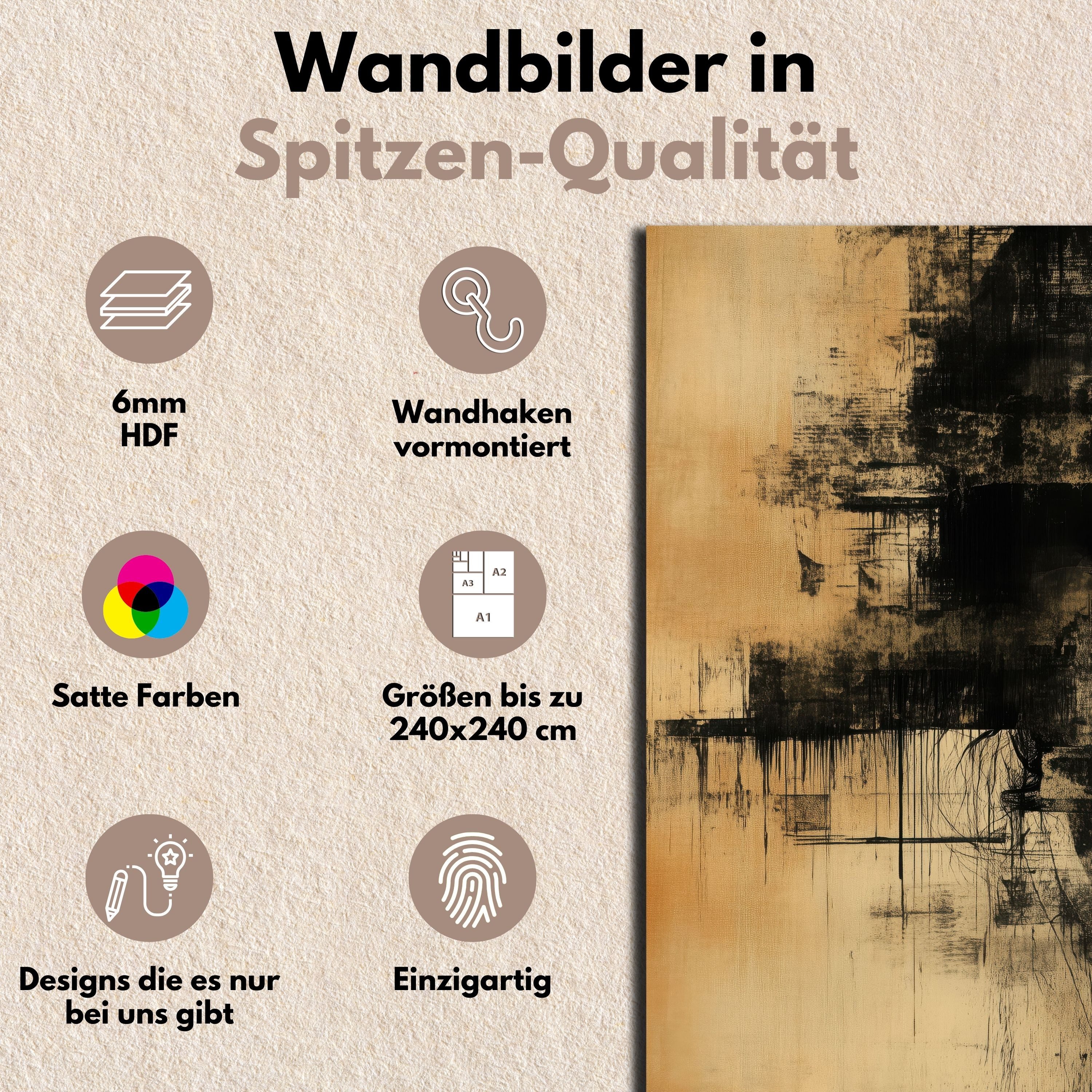 DARO Design Leinwandbild Modern Abstrakt Wandbilder XXL Wandbild Wand Deko Leinwand Bilder, (Frau Abstrakt - Bild groß Wohnzimmer Schlafzimmer Küche Esszimmer Einteilig Querformat Fotodruck Leinwände Wanddeko Abstrakte Kunst Boho), 30x20cm