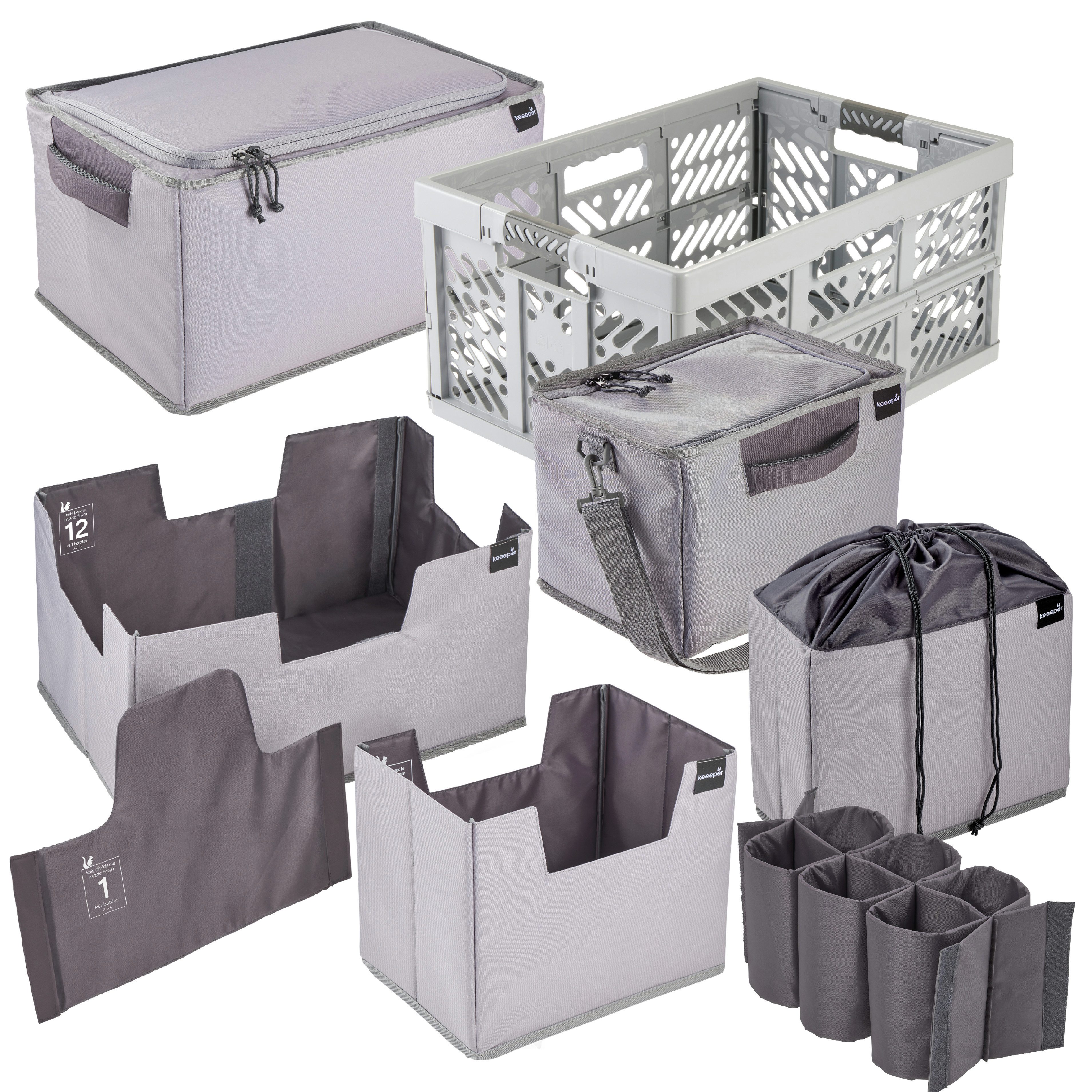 keeeper Klappbox Profi-Klappbox ben 45 l und 5x faltbare Box und Isoliertasche neo, 45 l, Soft-Touch-Griffe, zusammenklappbar