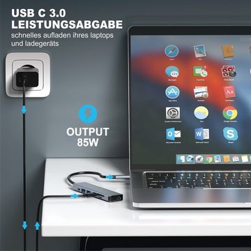 neue dawn »7 in 1 USB C Hub USB Adapter Docking Station mit 4K HDMI« USB-Adapter, Für MacBook Pro/Air 2020/2019, ThinkPad X1 Carbon Asus Deluxe 3/3 pro