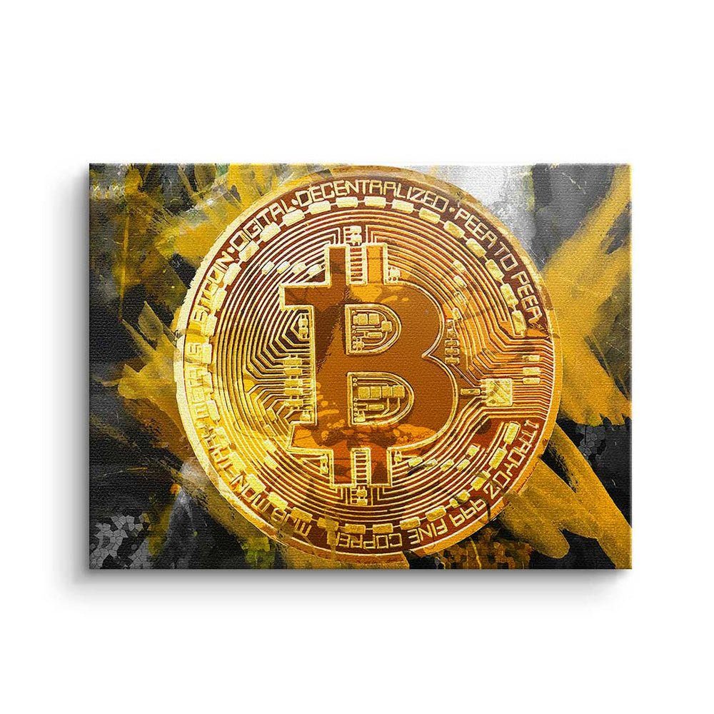 DOTCOMCANVAS® Leinwandbild, Premium Leinwandbild - Crypto - Painting Bitcoin - Trading ohne Rahmen