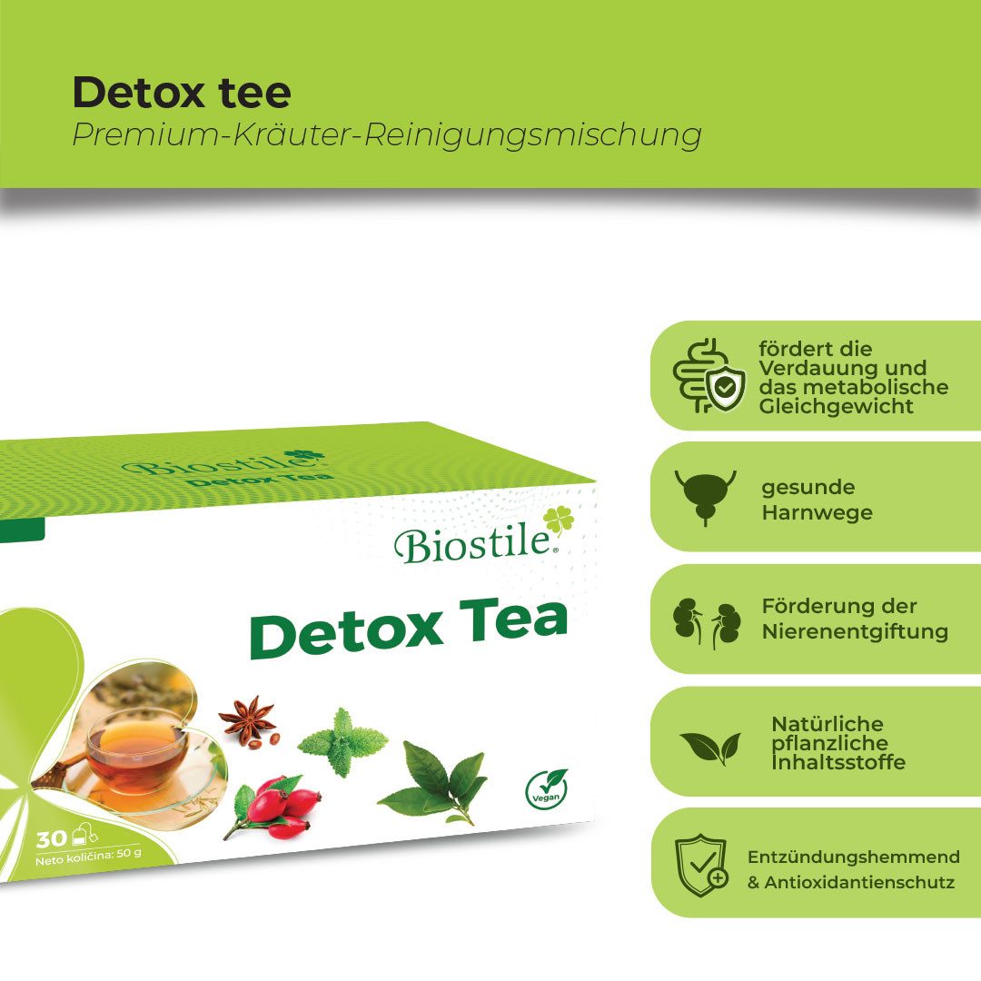 Biostile Kräutertee für Darm und Leber mit natürlichen Kräutern, Filterbeutel, 50 g, 30 Teebeutel, Wohltuender Geschmack, Für den täglichen Genuss
