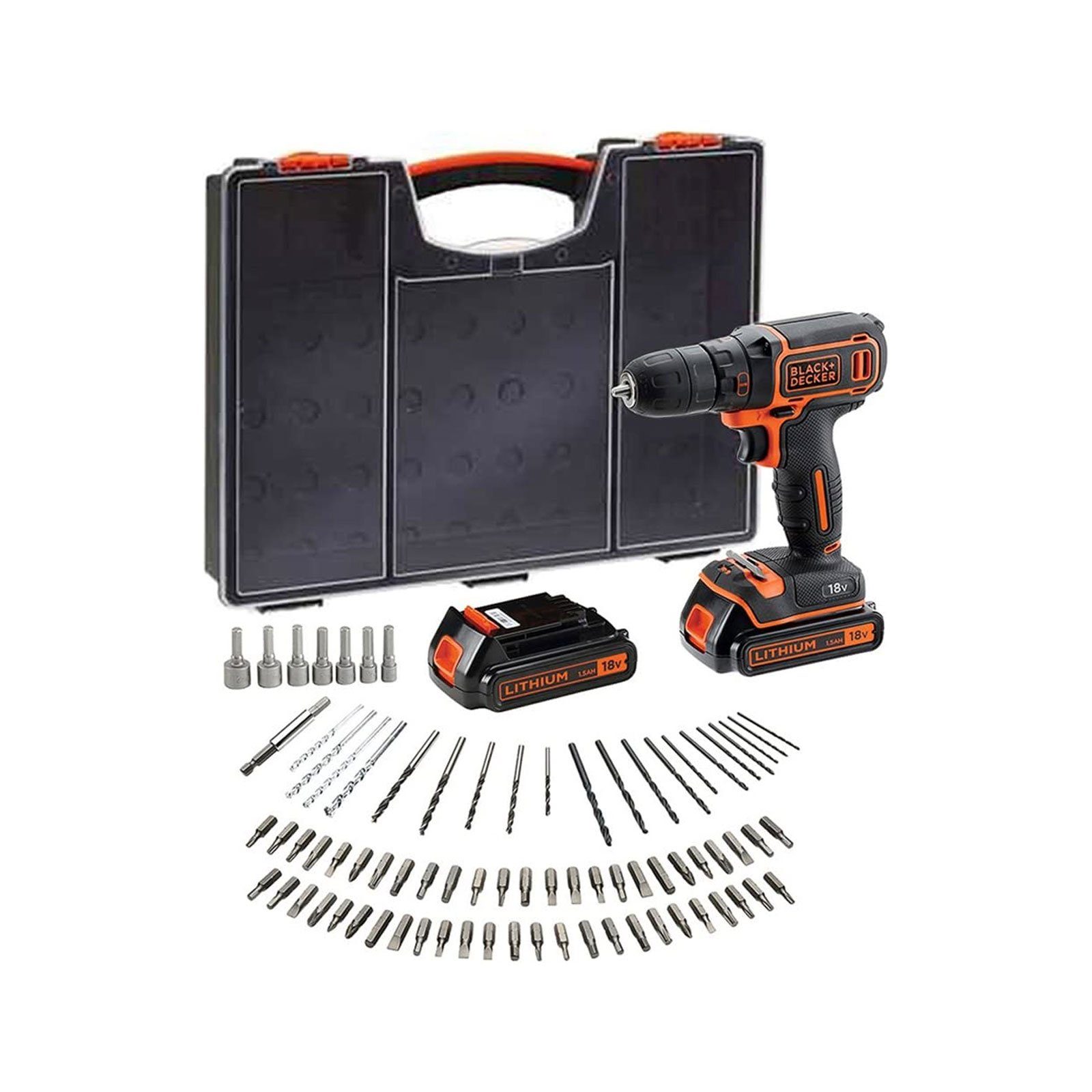 Black & Decker Bohrmaschine BDC718AS2O-QW 18V AKKU SCHRAUBER