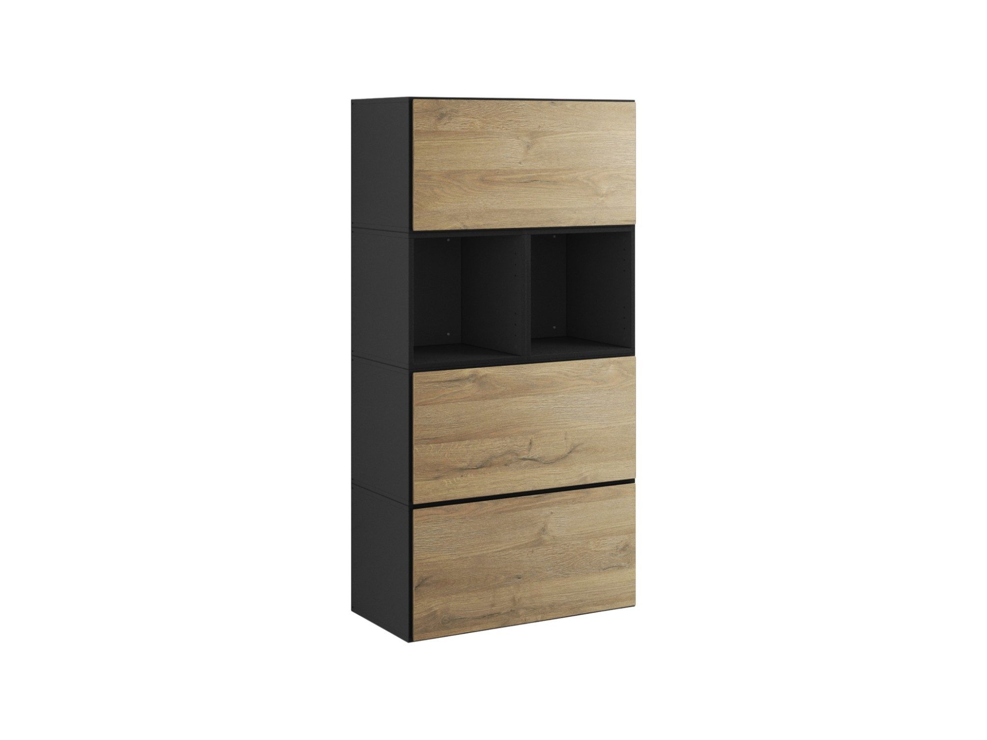 moebel-dich-auf Highboard VARIANTO 8 (Set 5 tlg., Sideboard, 3 Schränke mit Klappen, 2 Regale), Soft-Close, 76 cm breit x 152 cm hoch