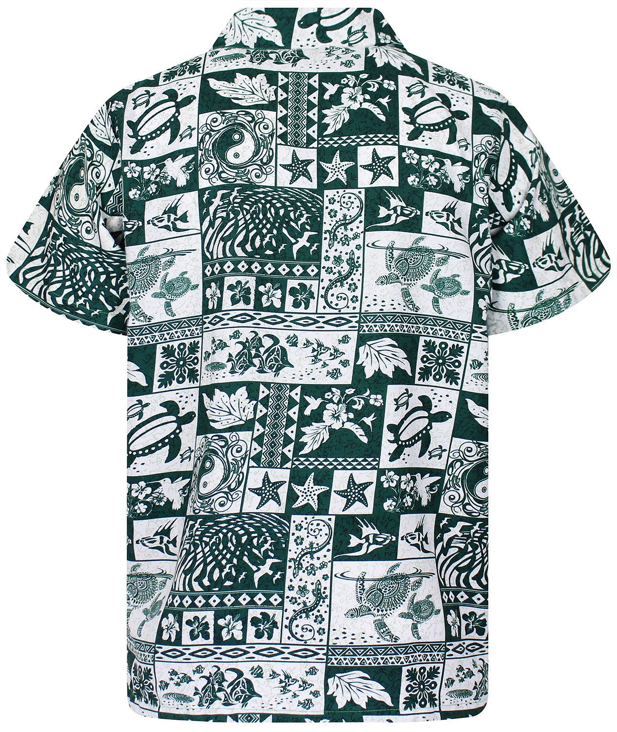 King Kameha Hawaiihemd Puzzle Funky Hawaii-Hemd Herren Kurzarm Front-Tasche Stylish Unisex
