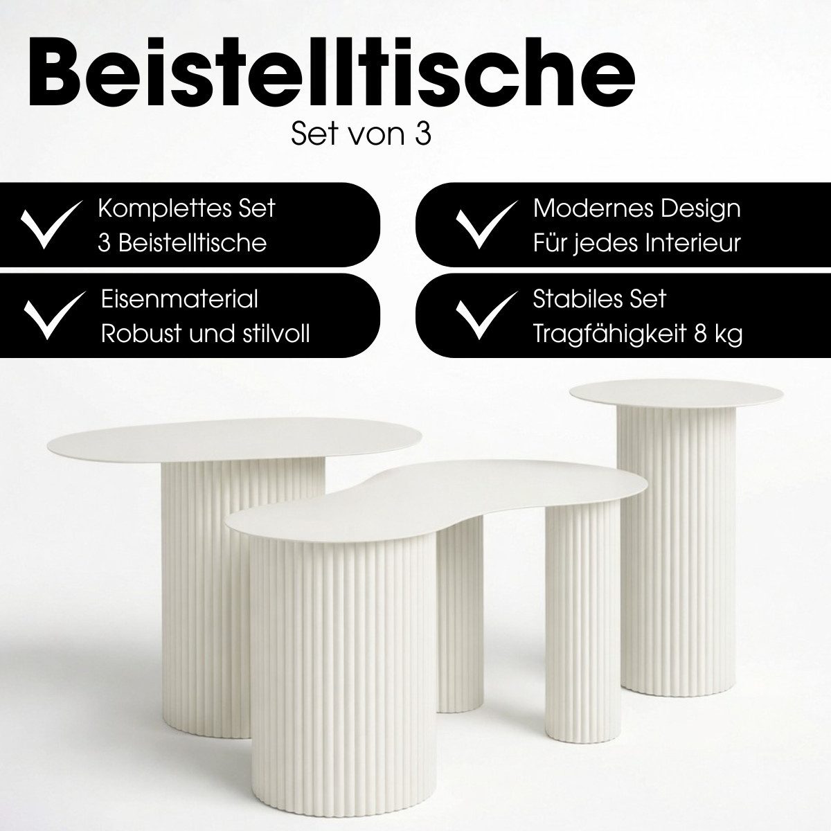 Mica Decorations Beistelltisch Mica Decorations Lux Beistelltisch – Set aus 3