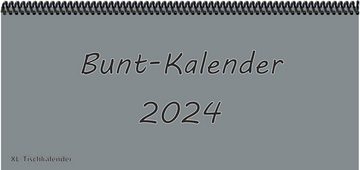 E&Z Verlag Gmbh Schreibtischkalender Bunt - Kalender XL 2024 in der Trendfarbe steingrau