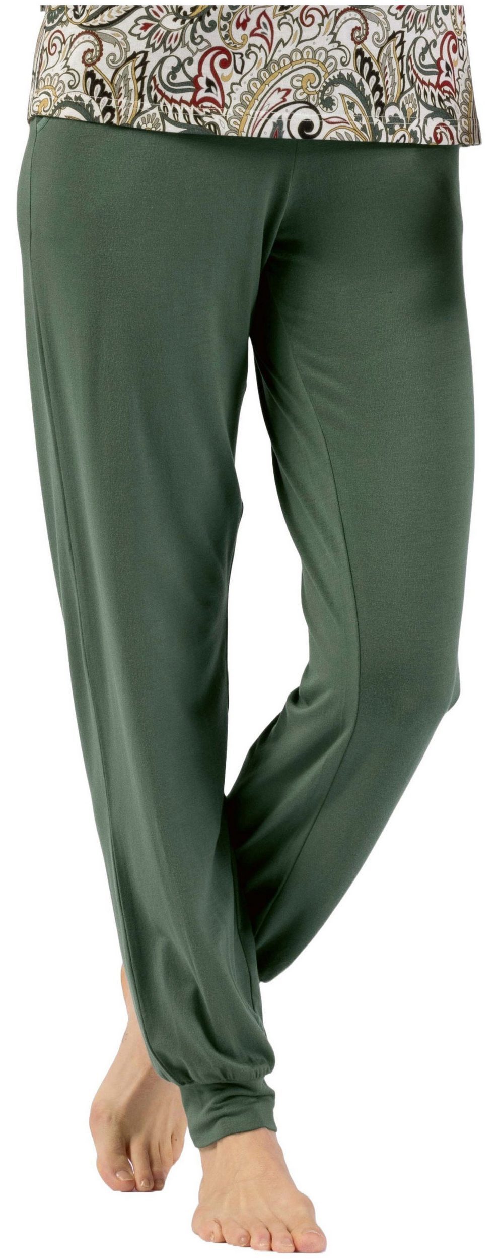 Homewearhose Damen Freizeithose mit Bündchen