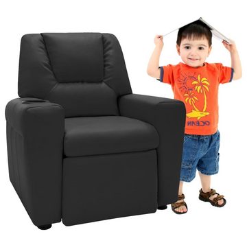 vidaXL Kindersofa Kindersessel Kunstleder Schwarz